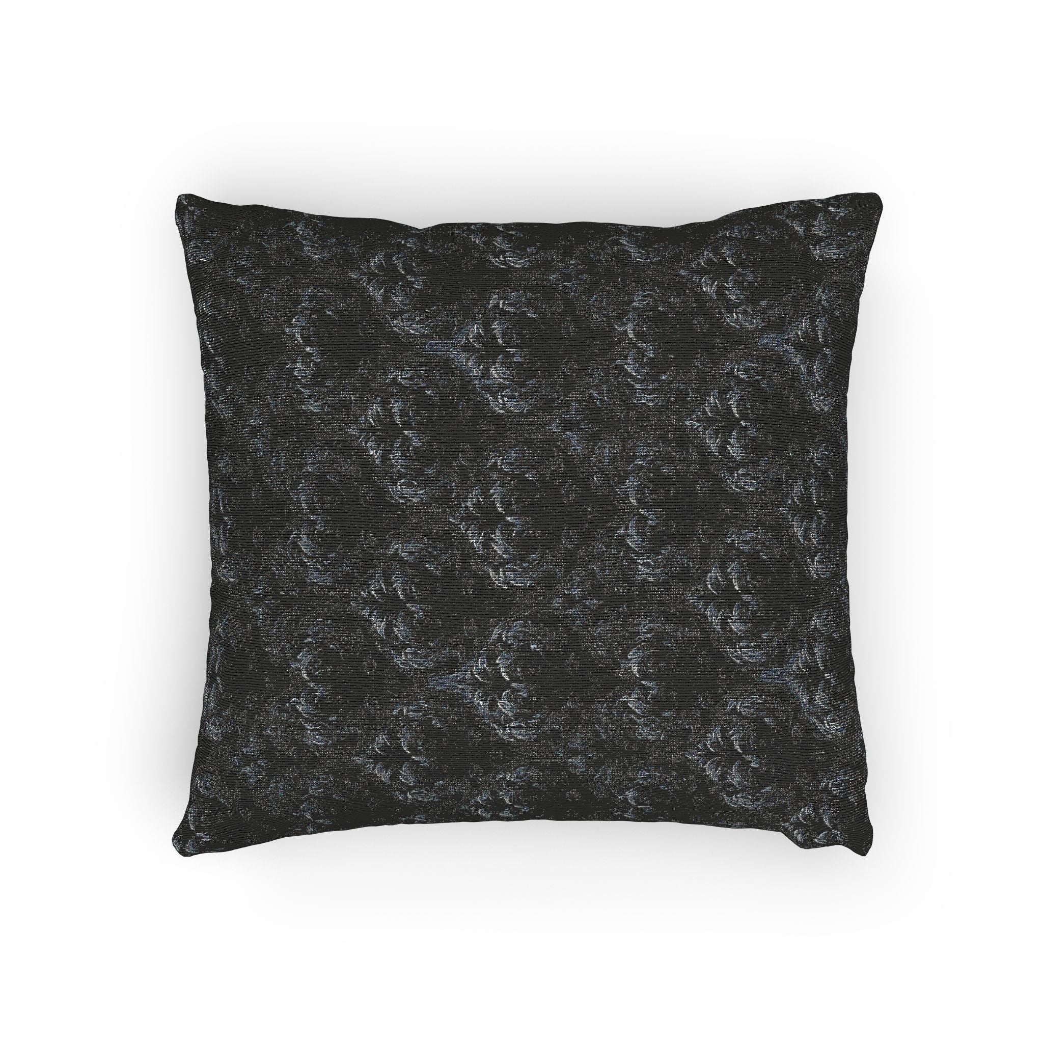 Black Gothic Damask Woven Pillow| Dark Academia Throw Pillow | Victorian Gothic Home Decor | Gothic Couch Pillow | Luxury Cotton Throw