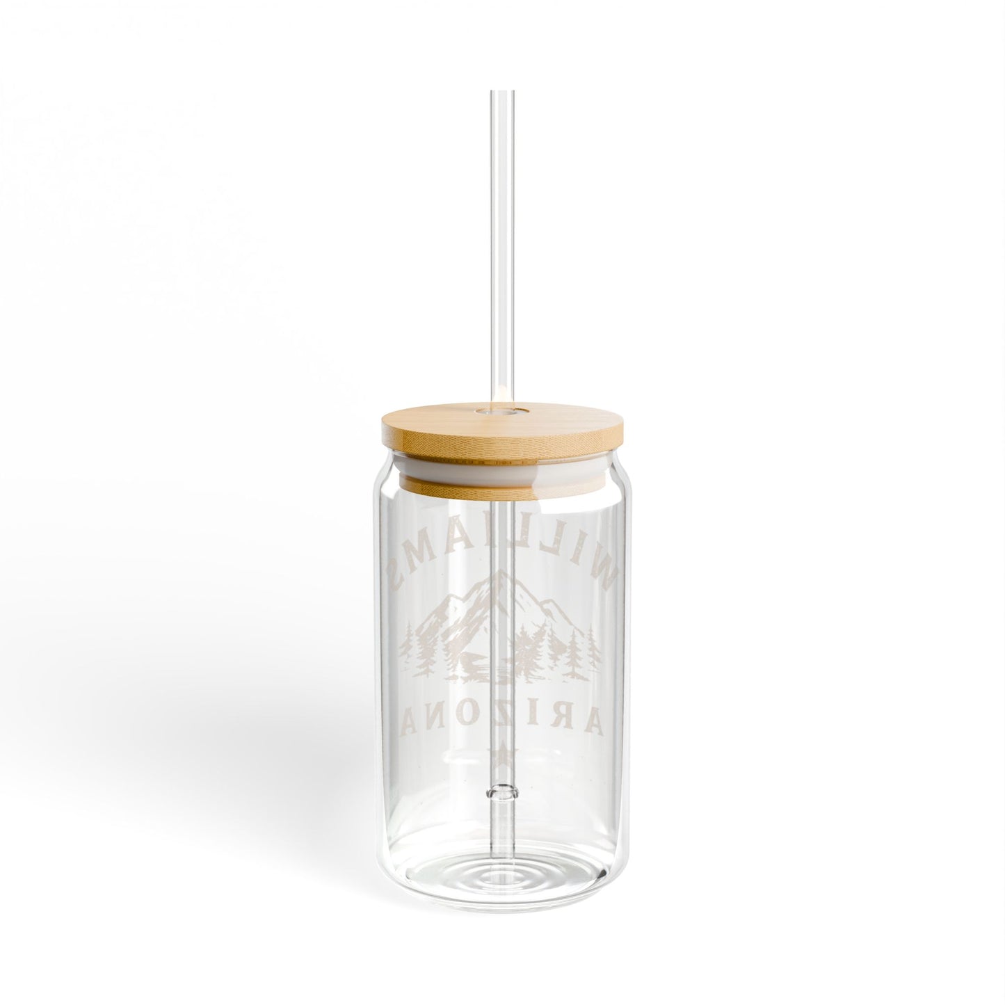 Williams Arizona Glass Sipper Cup with Bamboo Lid — 16oz Travel Tumbler