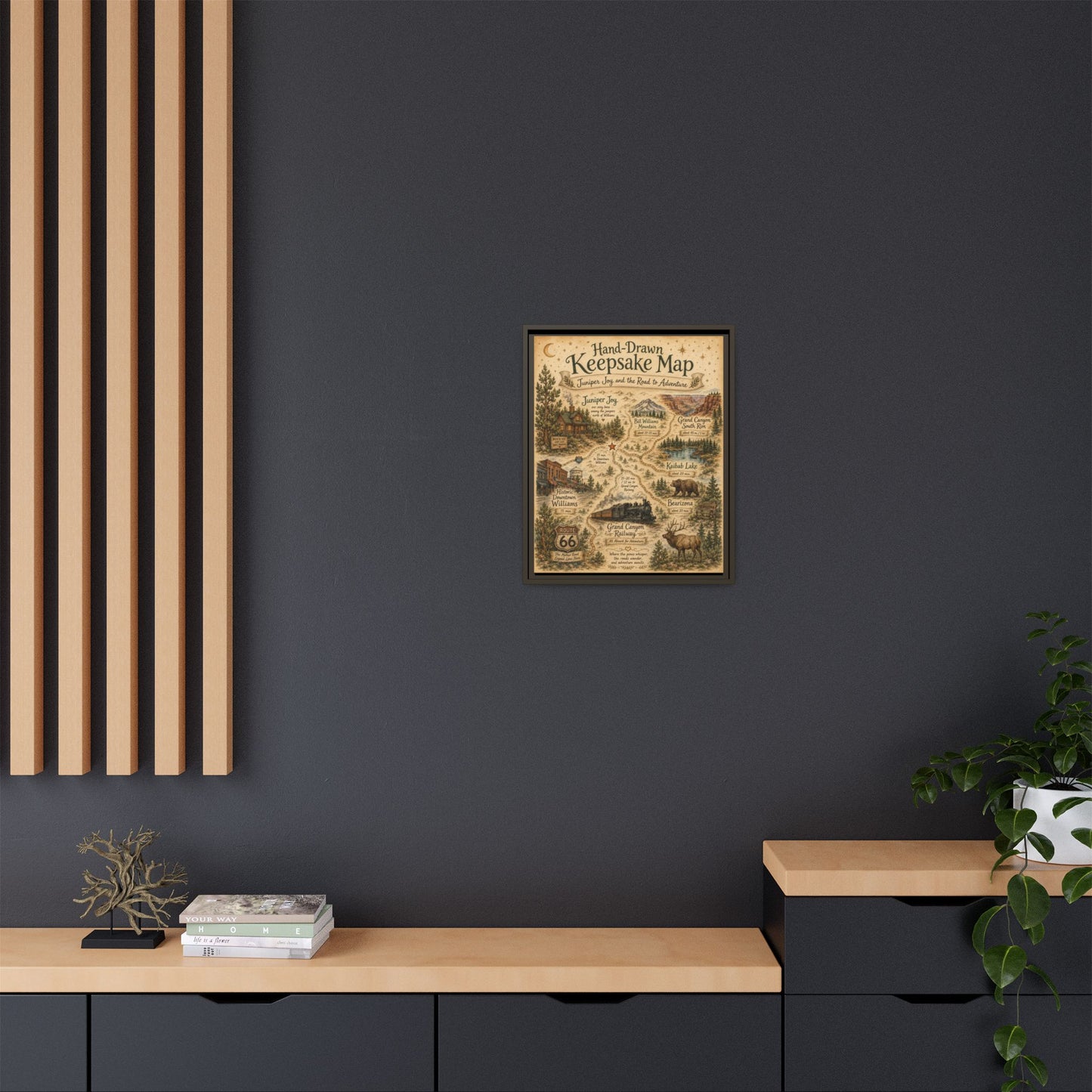 Framed Keepsake Map Matte Canvas Print