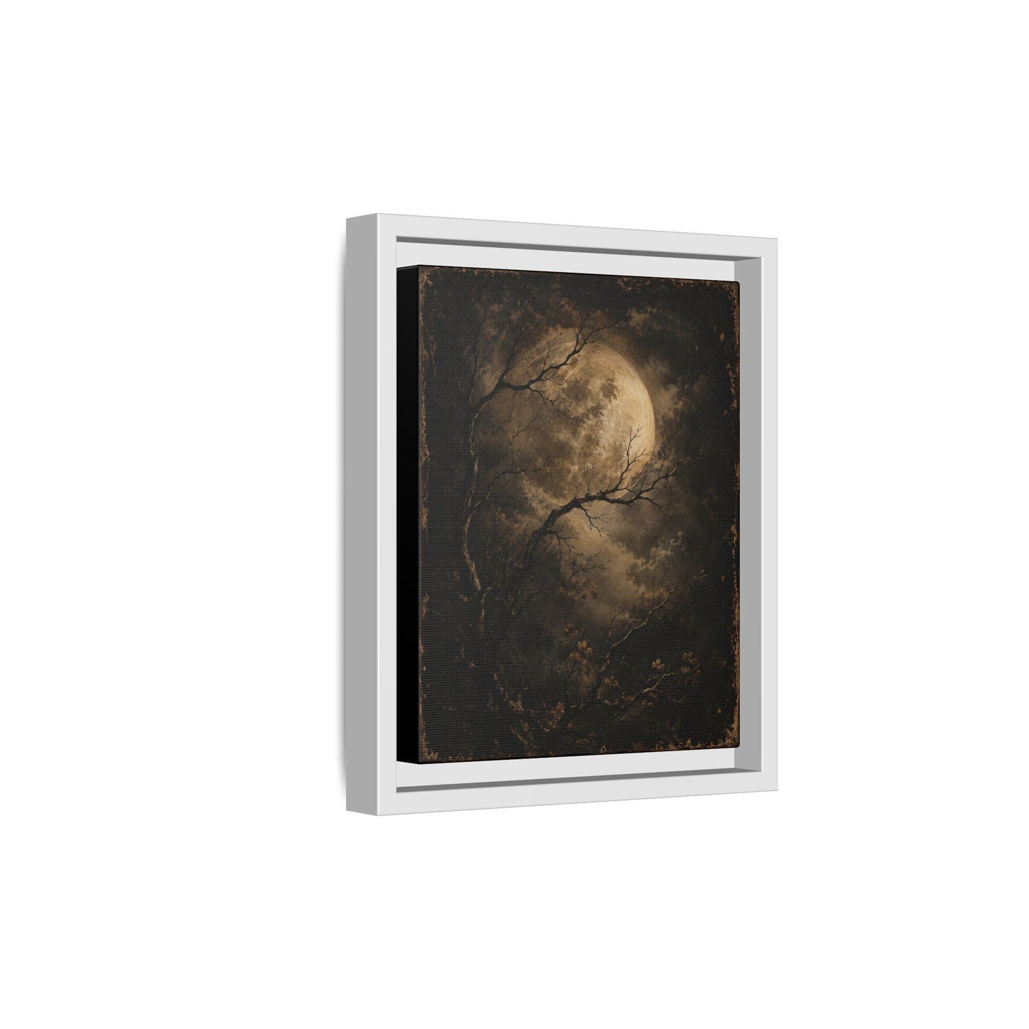 Framed Matte Canvas - Moonlit Forest Art Print