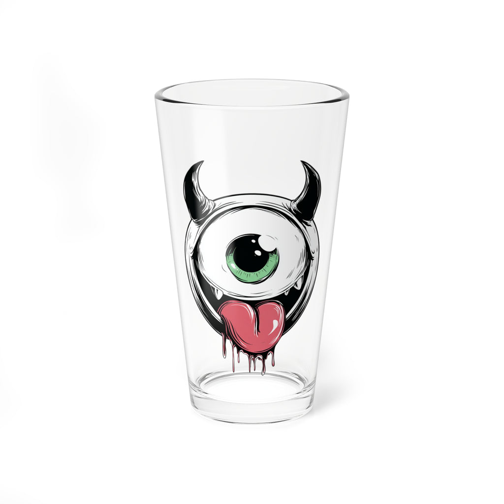 Cute One-Eyed Monster Pint Glass | Spooky Cute Drinking Glass | Gothic Barware | Halloween Cocktail Glass | Monster Beer Glass | 16oz Glass