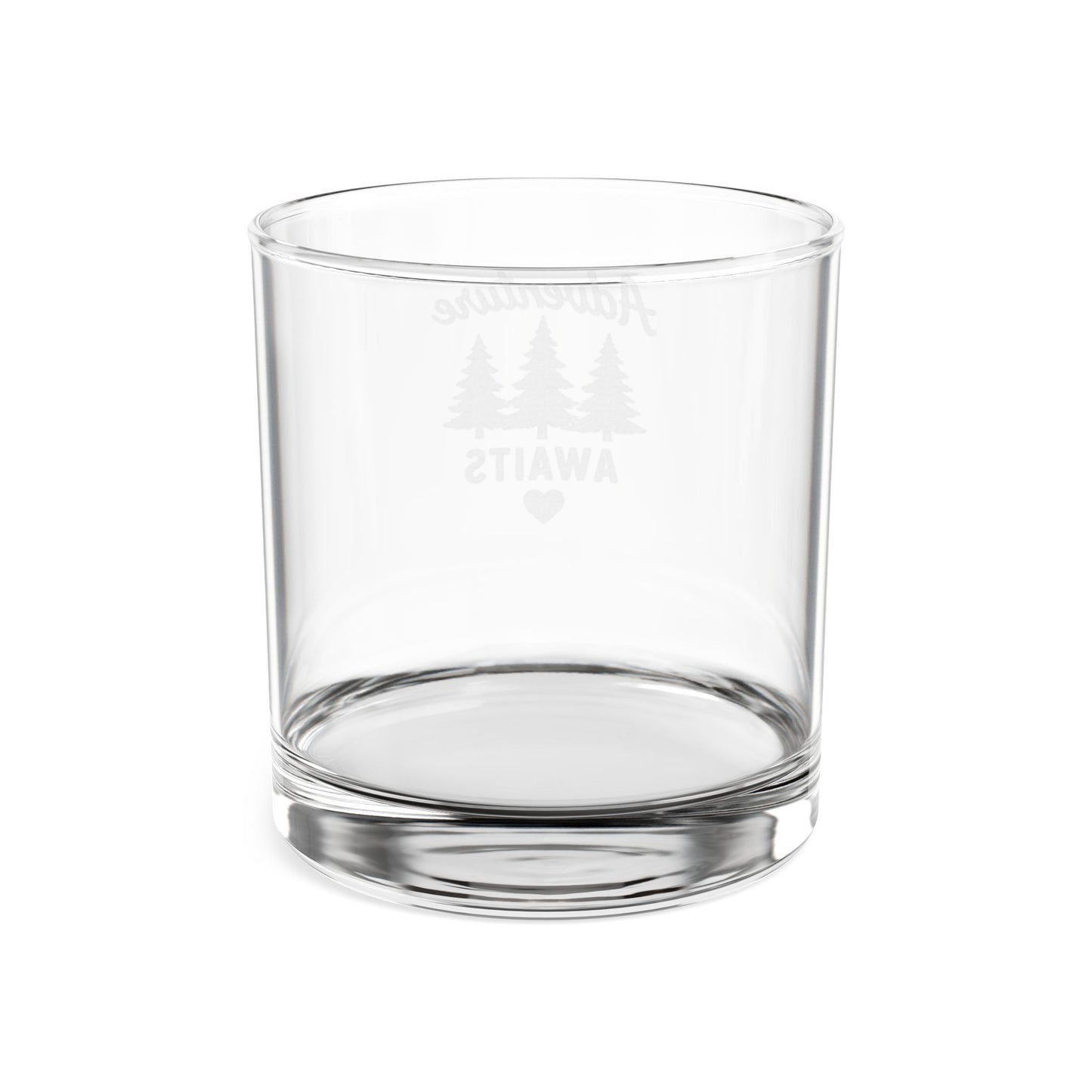 Engraved Rocks Glass 10oz — "Adventure Awaits" Whiskey Tumbler