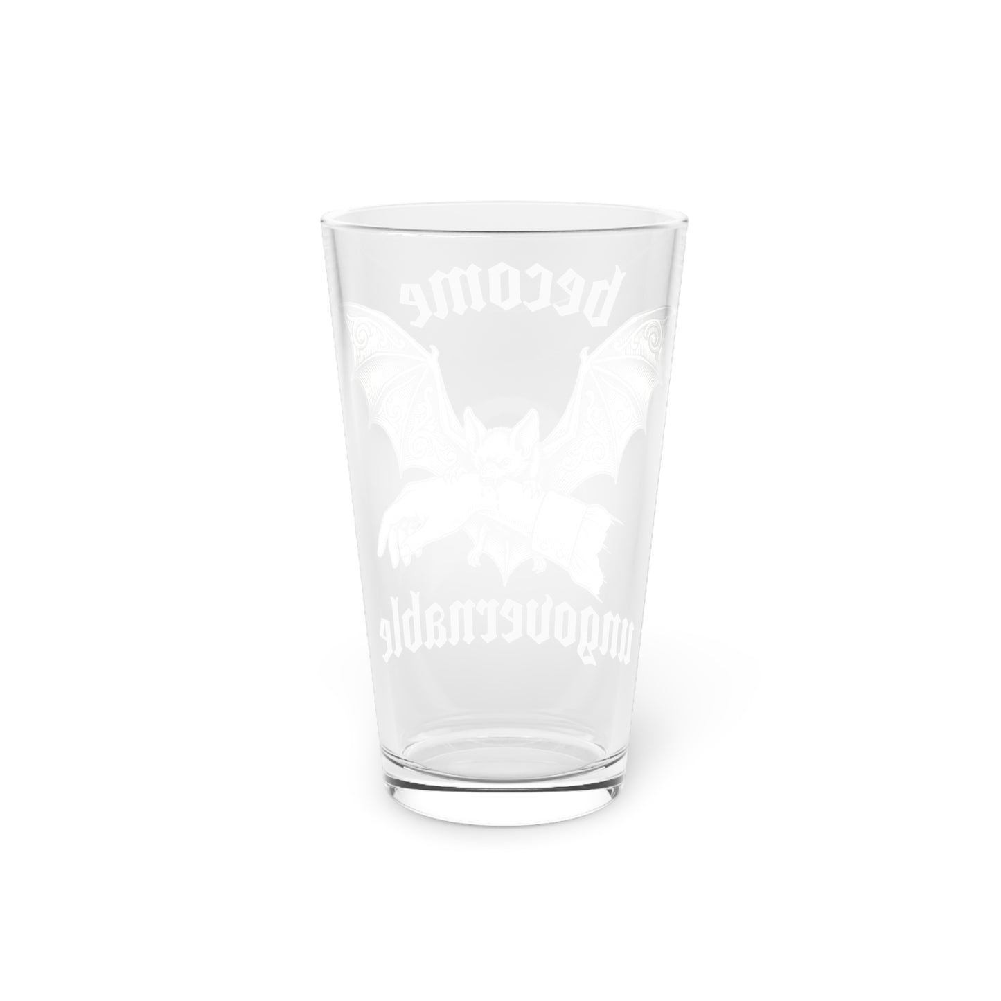 Pint Glass - 'Become Ungovernable' Gothic Bat 16oz Beer Glass