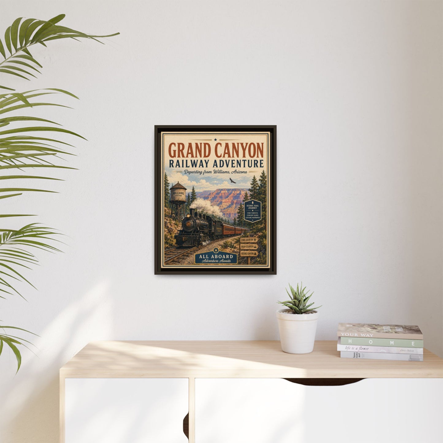 Grand Canyon Railway Adventure Framed Canvas Print