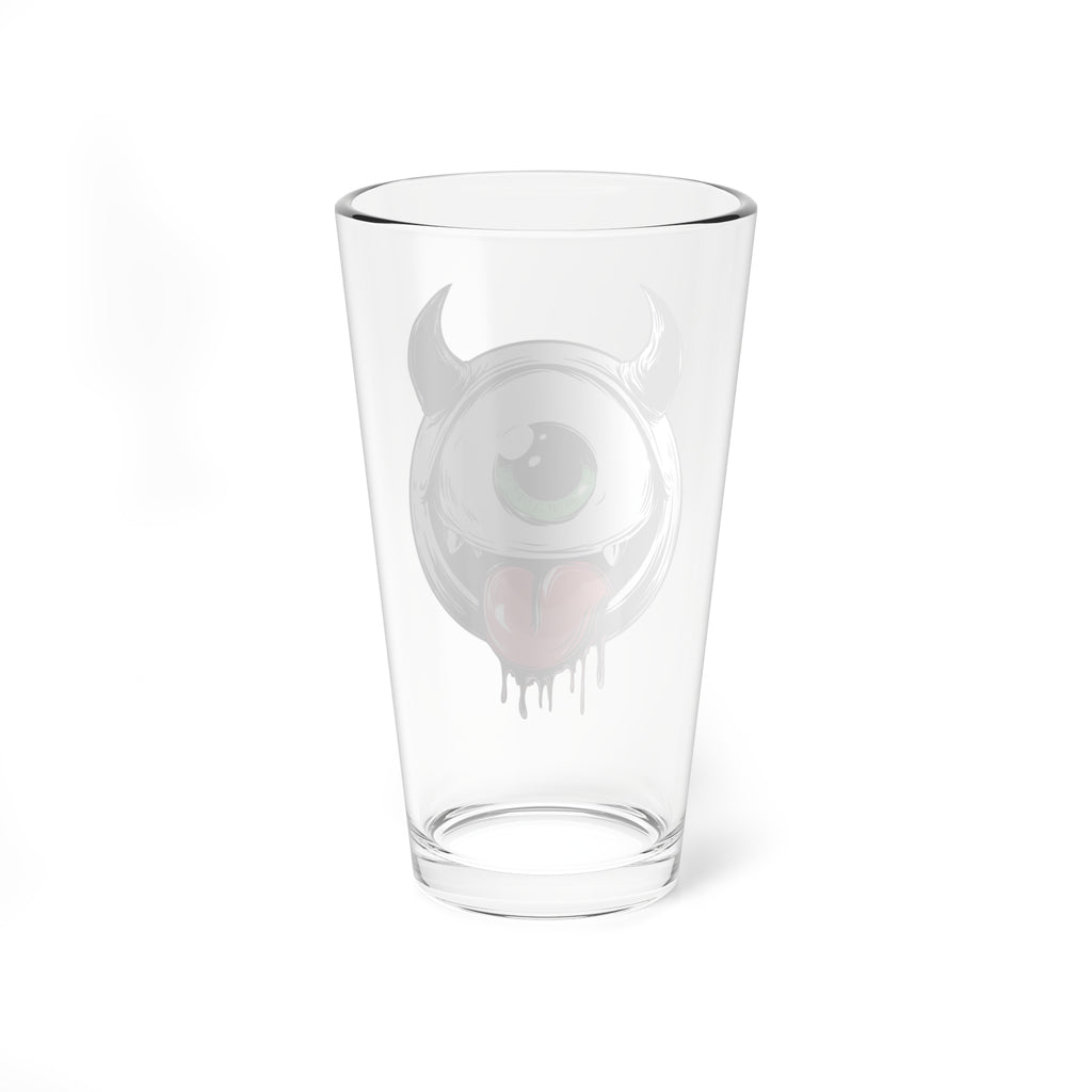 Cute One-Eyed Monster Pint Glass | Spooky Cute Drinking Glass | Gothic Barware | Halloween Cocktail Glass | Monster Beer Glass | 16oz Glass