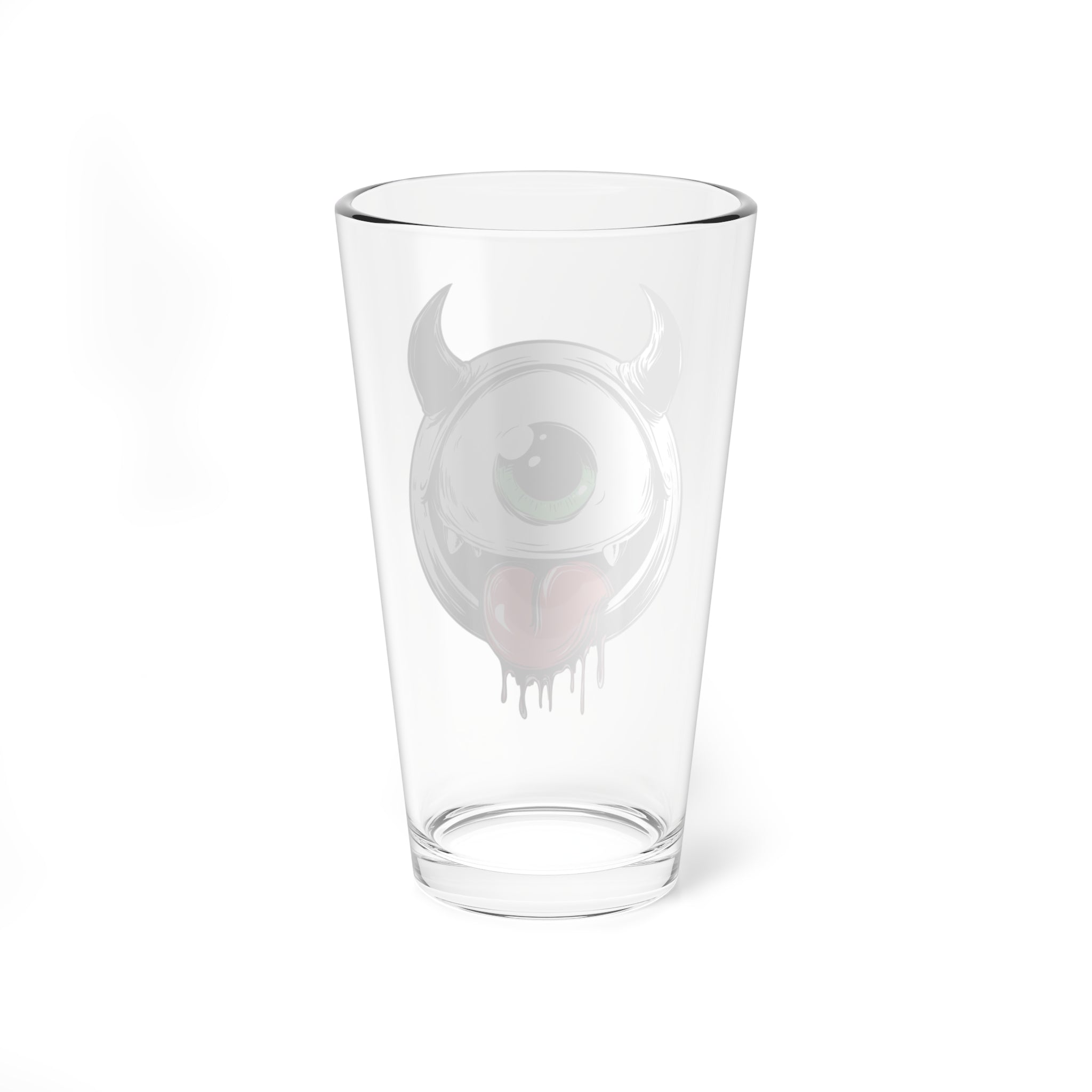 Cute One-Eyed Monster Pint Glass | Spooky Cute Drinking Glass | Gothic Barware | Halloween Cocktail Glass | Monster Beer Glass | 16oz Glass