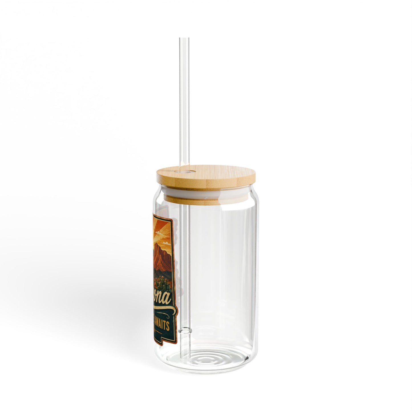 Arizona Sipper Glass - 16oz Travel Tumbler "Adventure Awaits"