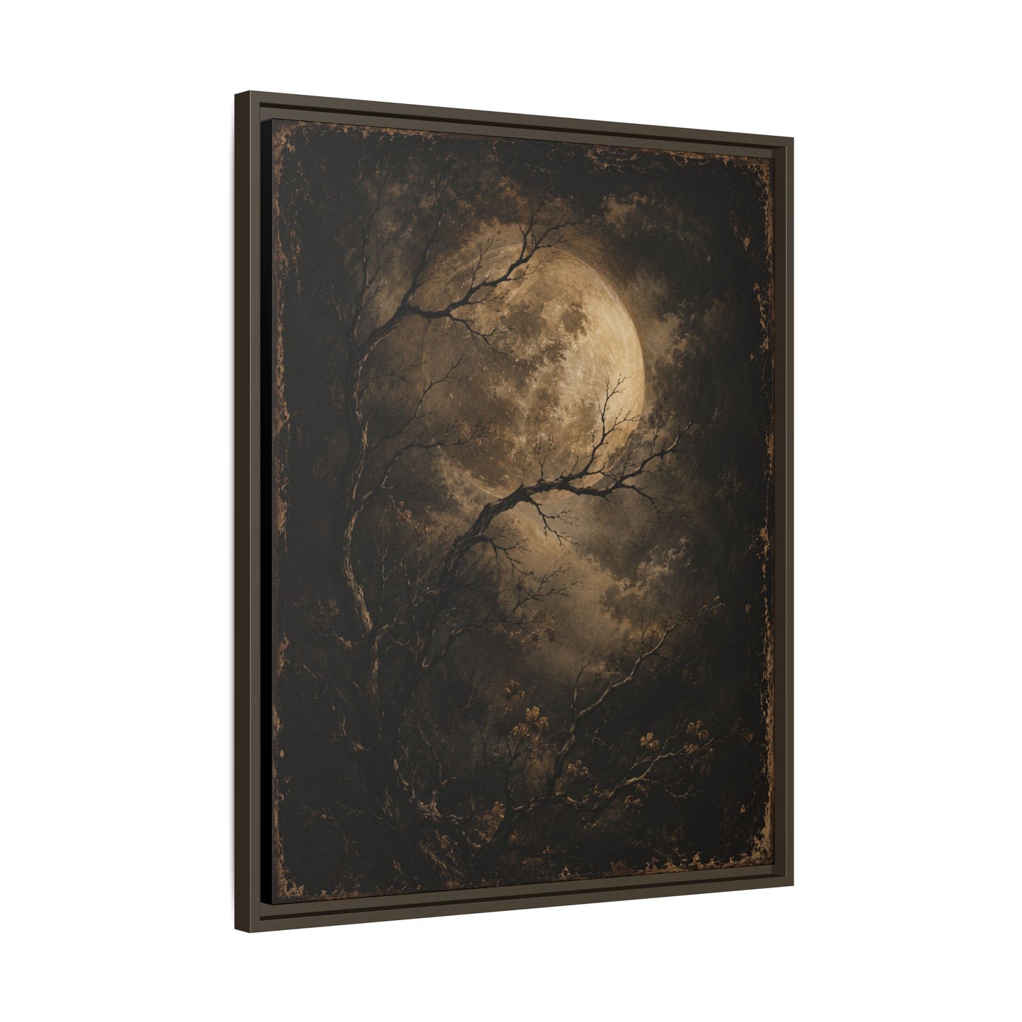 Framed Matte Canvas - Moonlit Forest Art Print