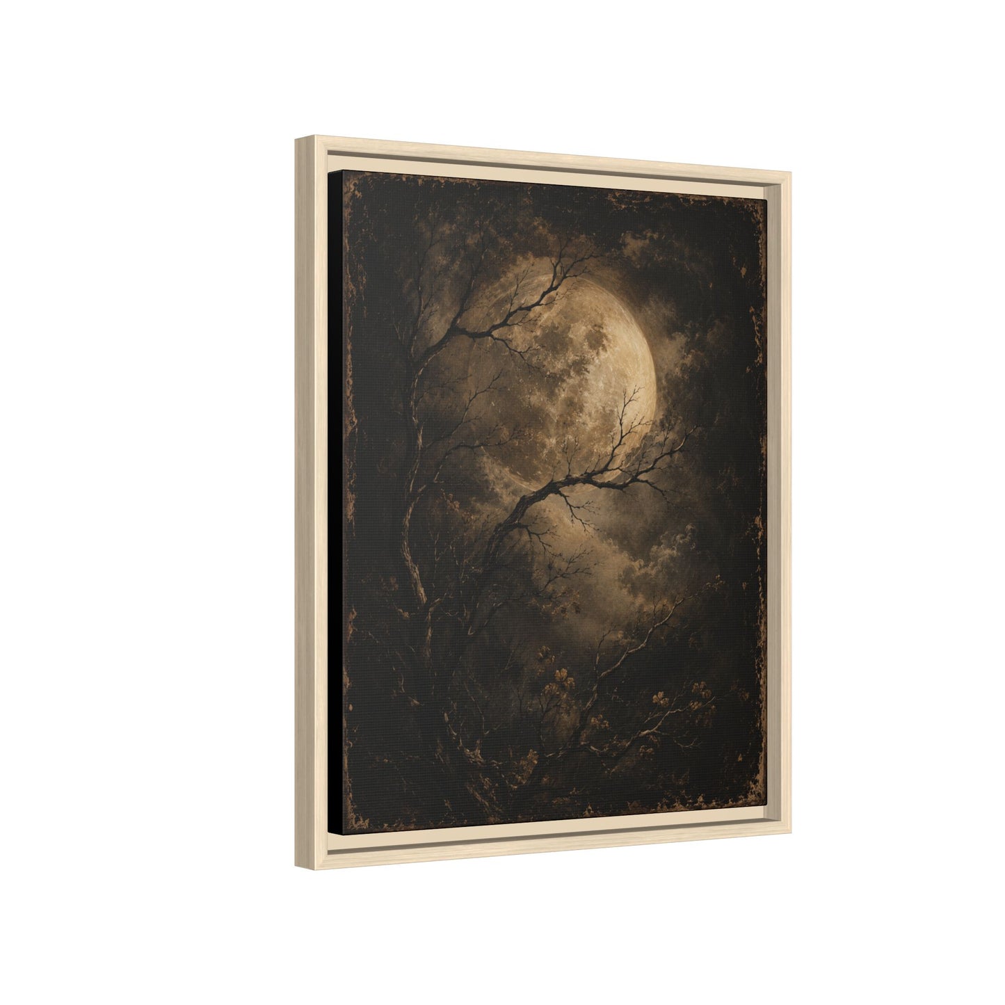 Framed Matte Canvas - Moonlit Forest Art Print