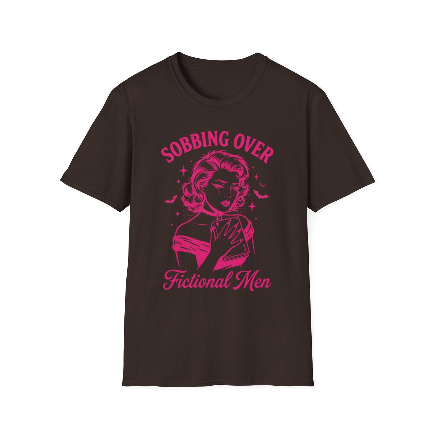 T-Shirt — "Sobbing Over Fictional Men" Retro Pop Art Tee