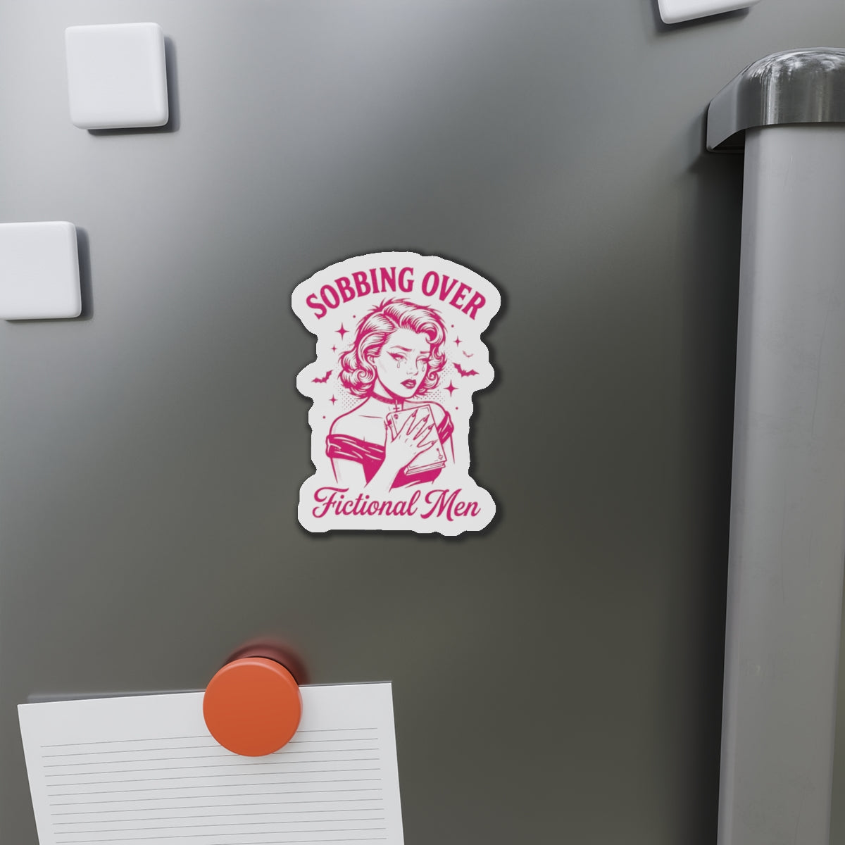 Sobbing Over Fictional Men Die-Cut Magnet