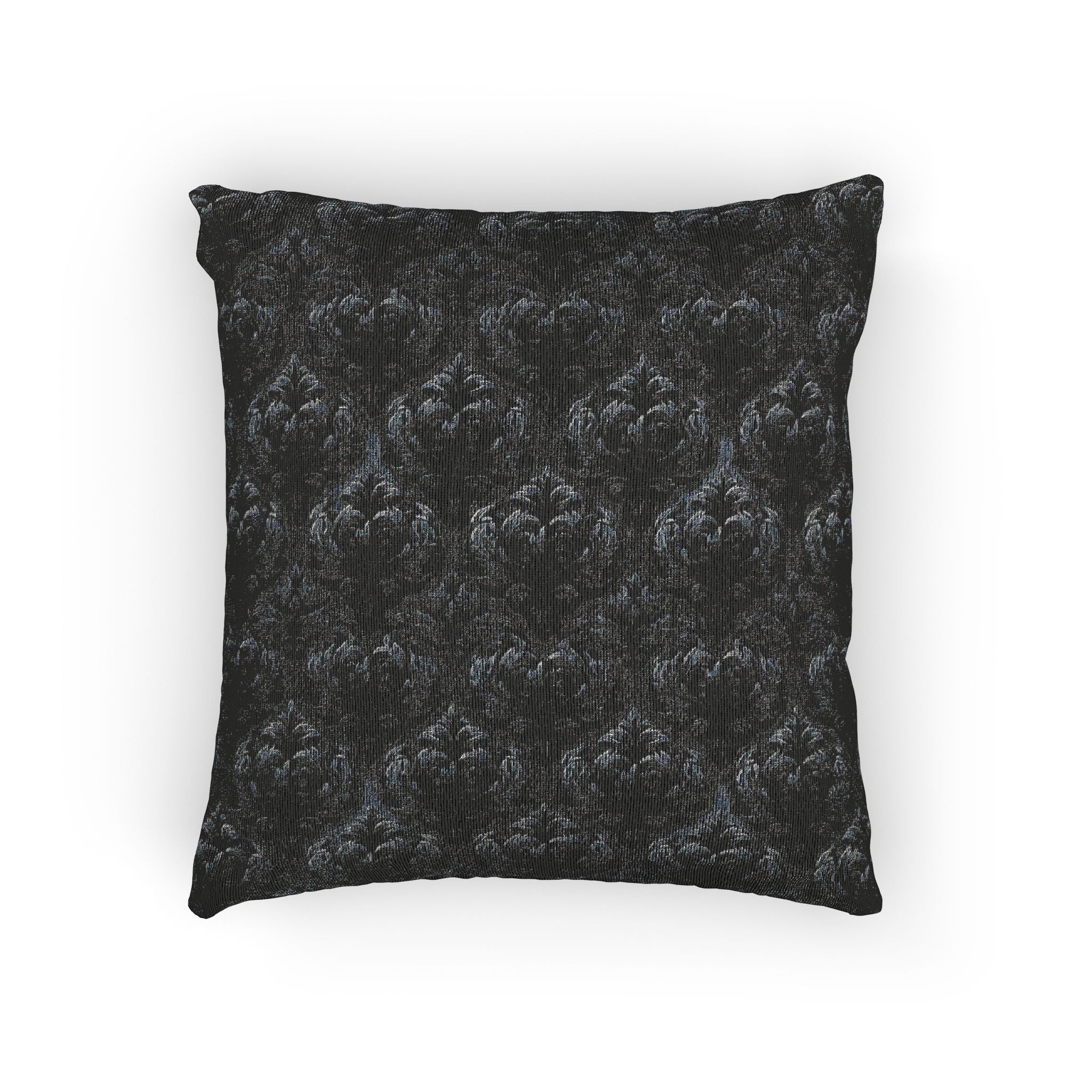 Black Gothic Damask Woven Pillow| Dark Academia Throw Pillow | Victorian Gothic Home Decor | Gothic Couch Pillow | Luxury Cotton Throw