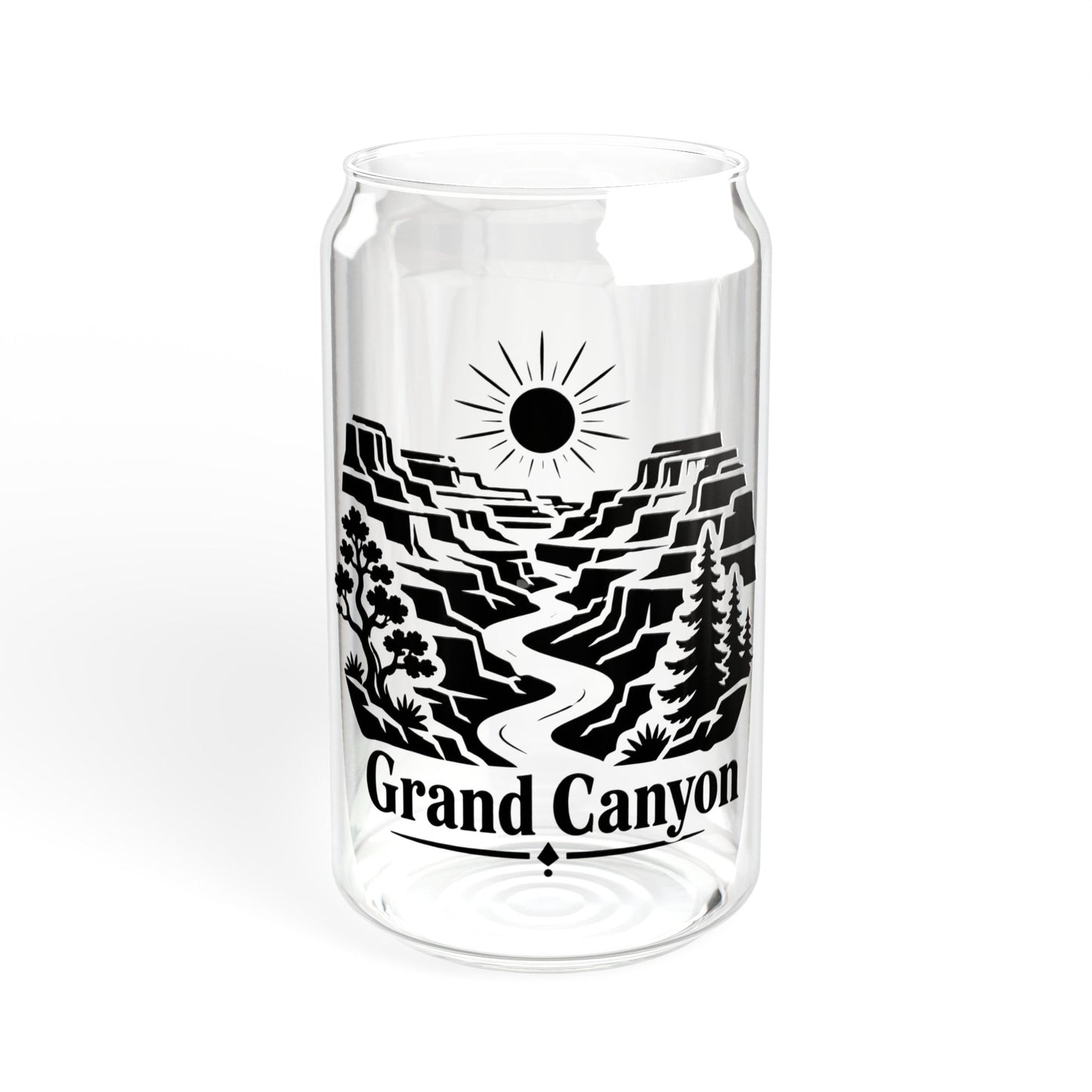 Grand Canyon Sipper Glass — 16oz Travel Cup with Bamboo Lid & Straw