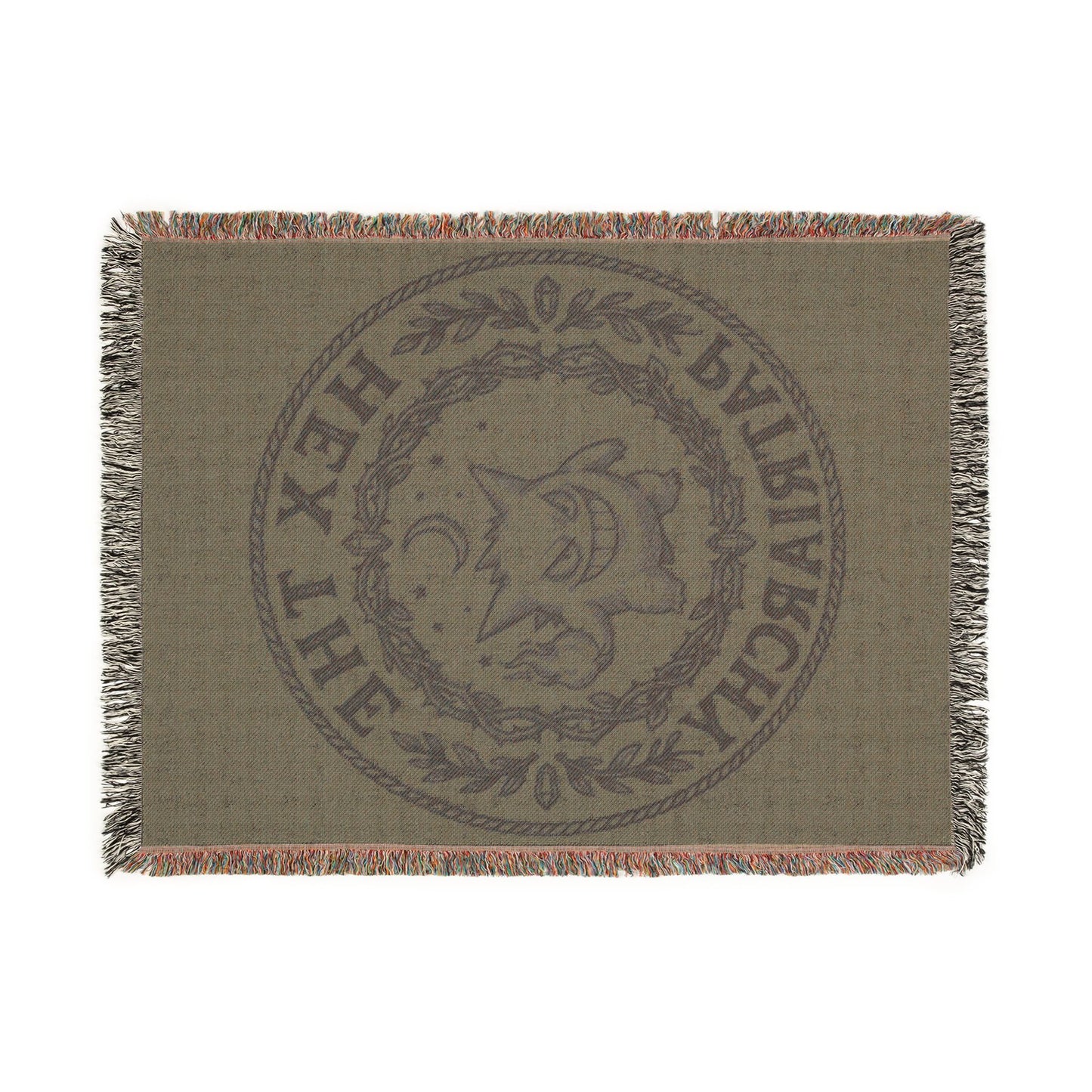 Woven Blanket — Vintage Botanical Seal Throw Blanket