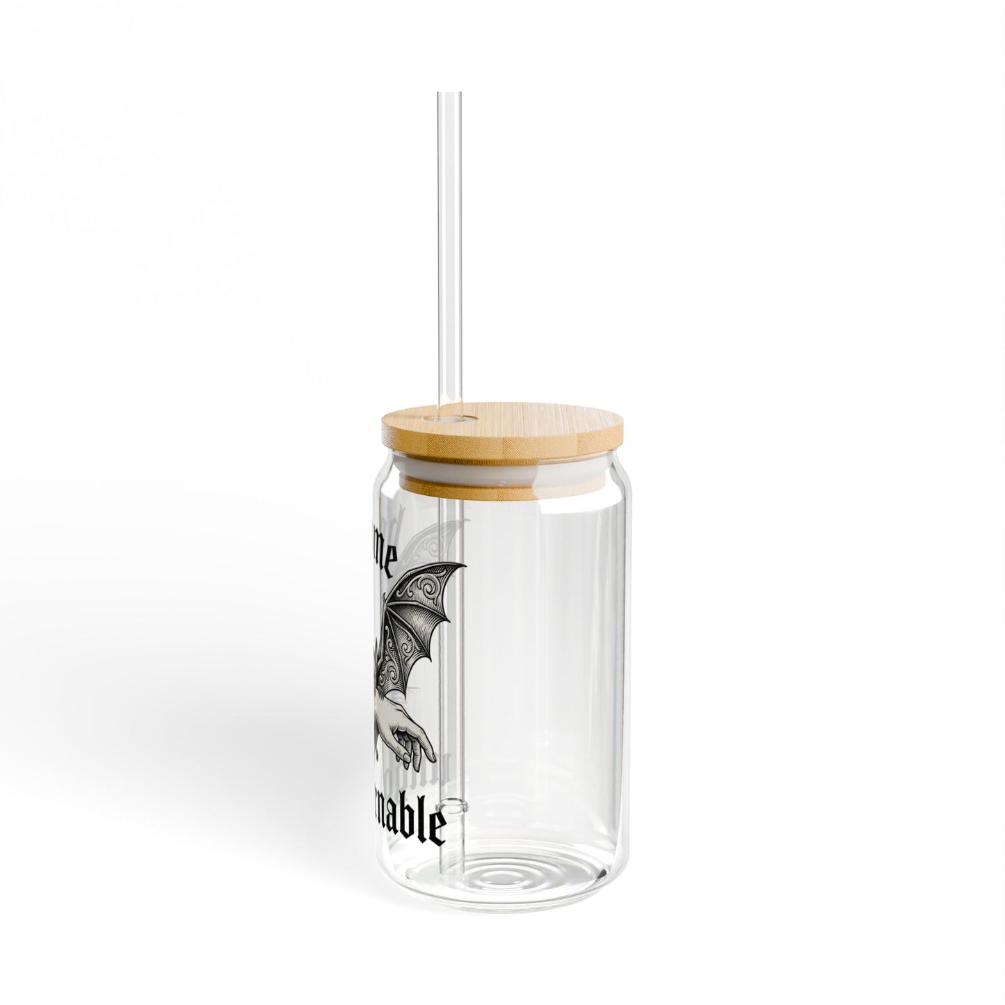 16oz Bat Sipper Glass — “Become Ungovernable” Gothic Straw Tumbler