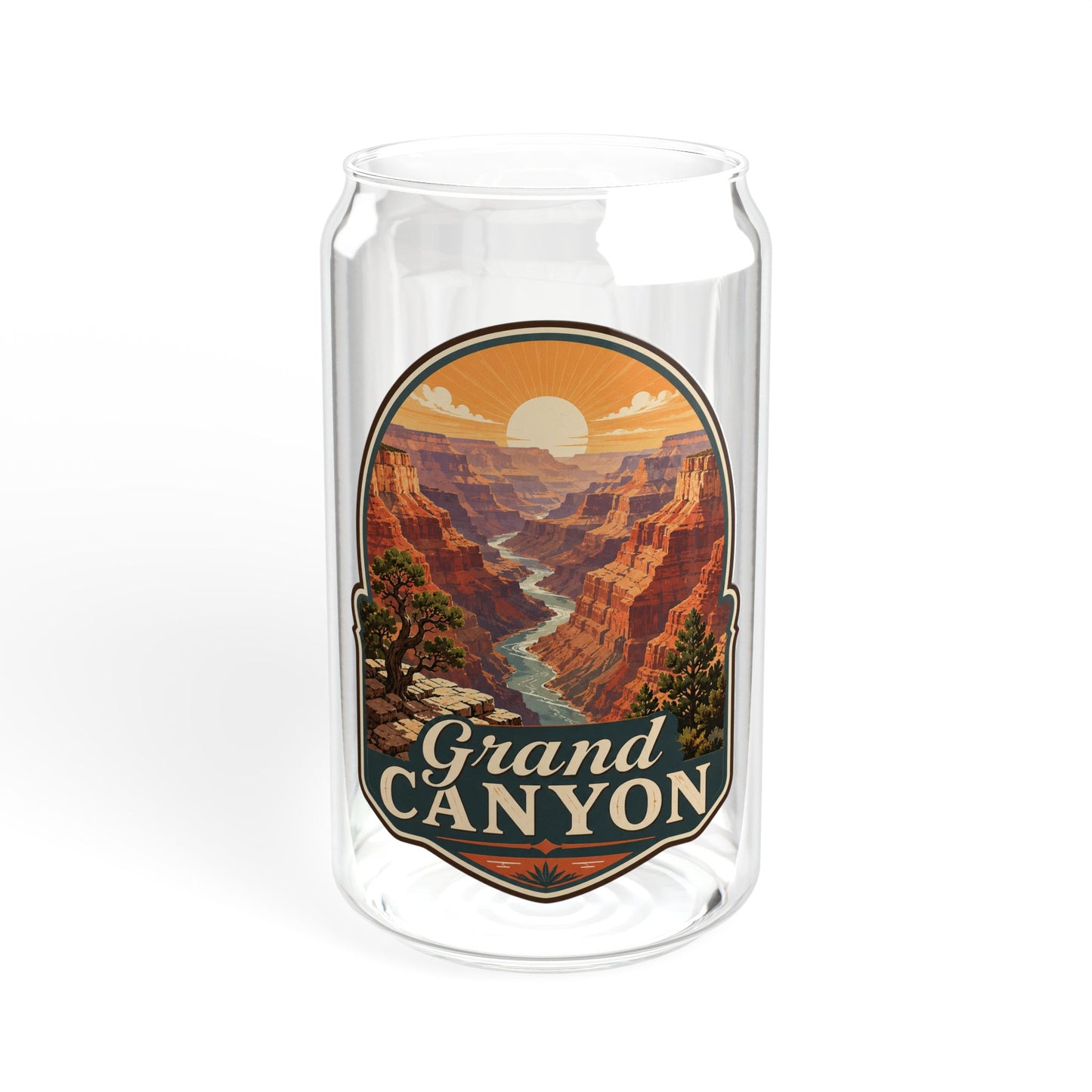 Grand Canyon Sipper Glass — 16oz Travel Tumbler with Bamboo Lid & Straw