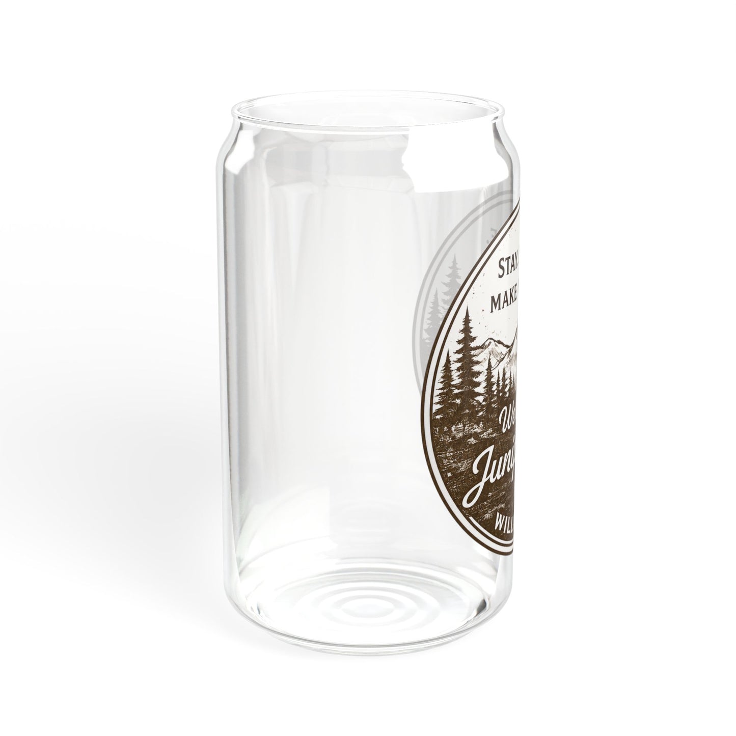 Adventure Mountain Sipper Glass — Personalized 16oz Travel Tumbler (Stay. Explore. Make Memories.)