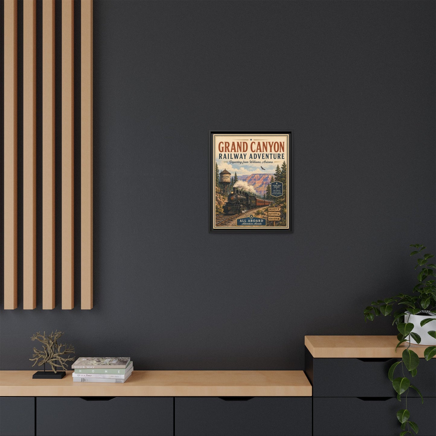 Grand Canyon Railway Adventure Framed Canvas Print