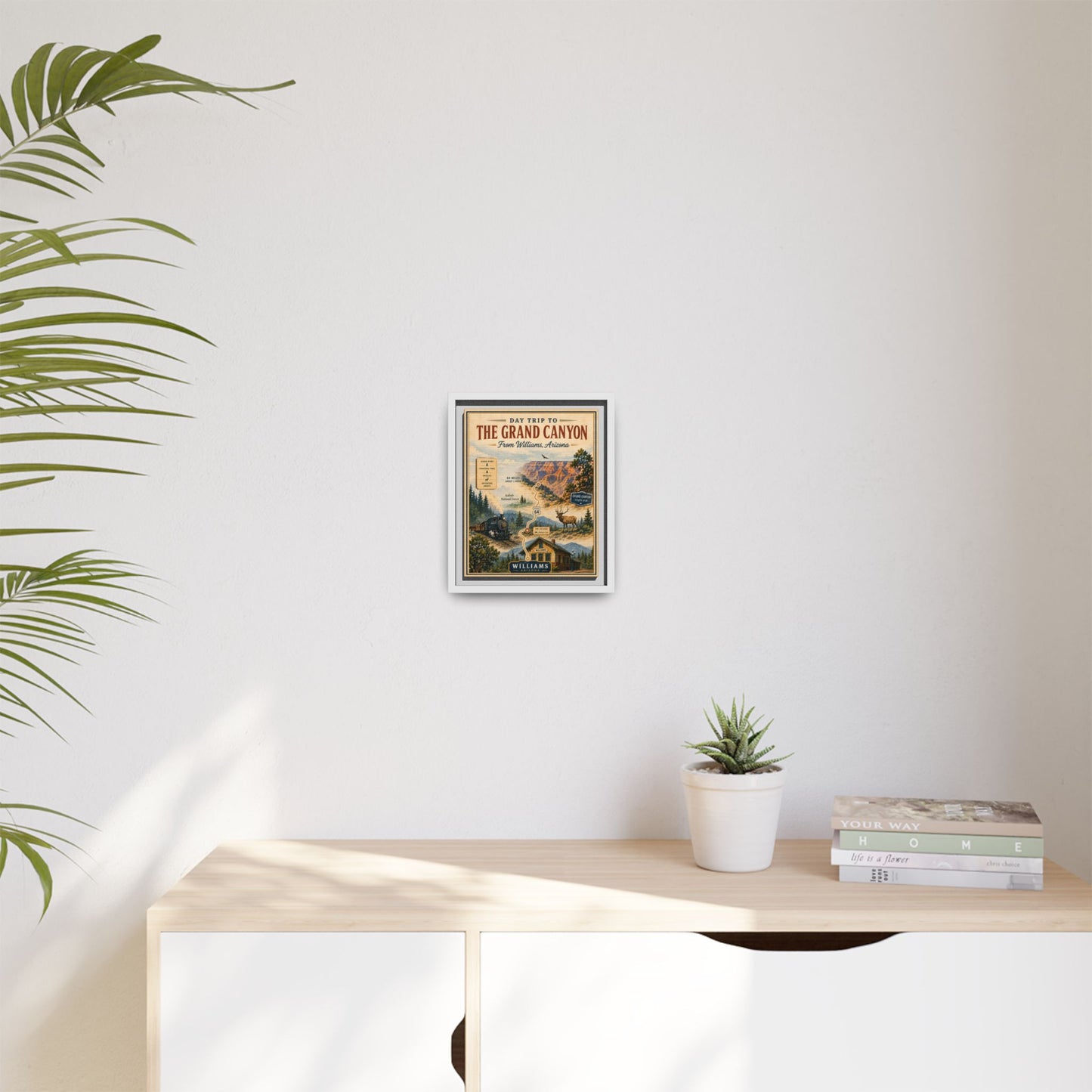 Grand Canyon Travel Poster Matte Canvas Framed Print — "Day Trip to The Grand Canyon"