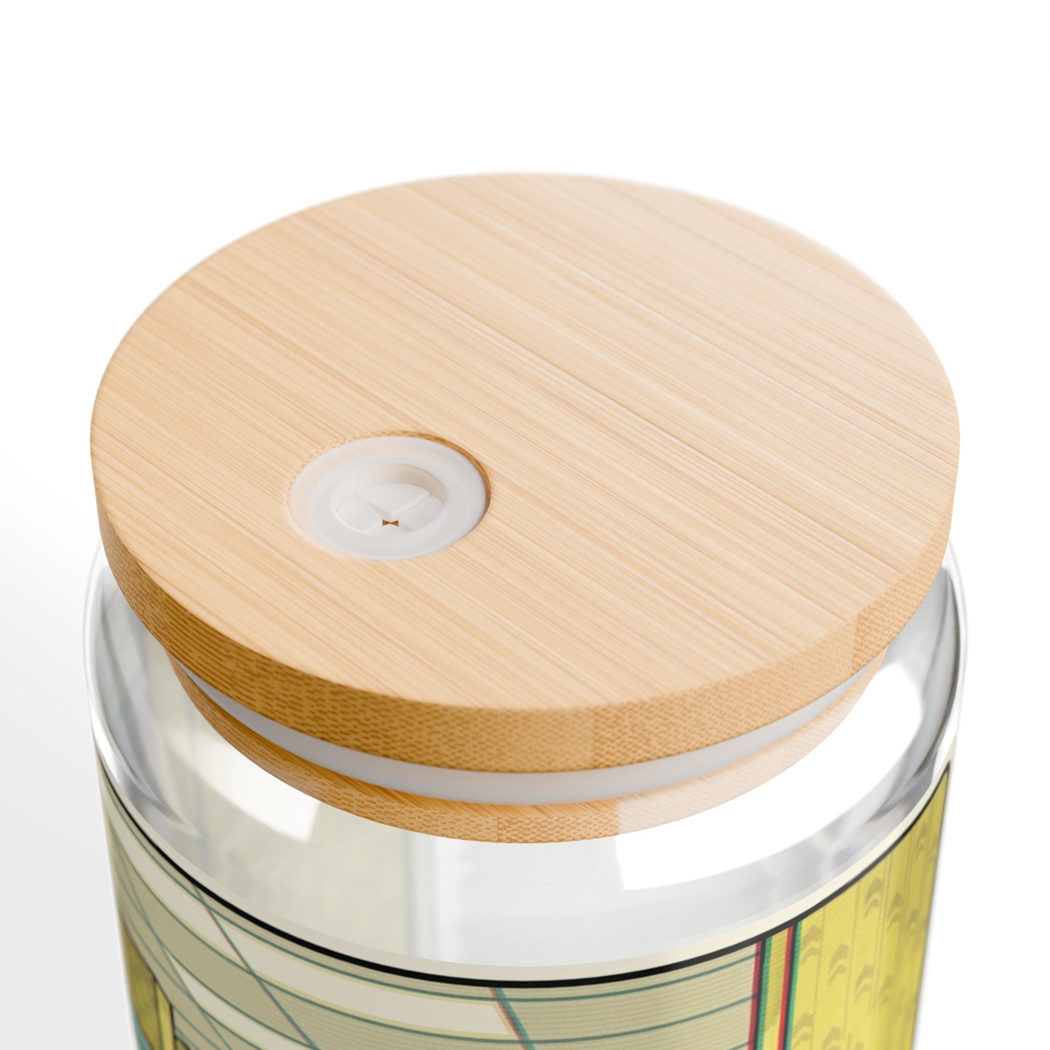 Liminal Space Sipper Glass with Bamboo Lid and  Straw |  Same Room Glass Can | Horror Cup | Weirdcore Iced Coffee Glass