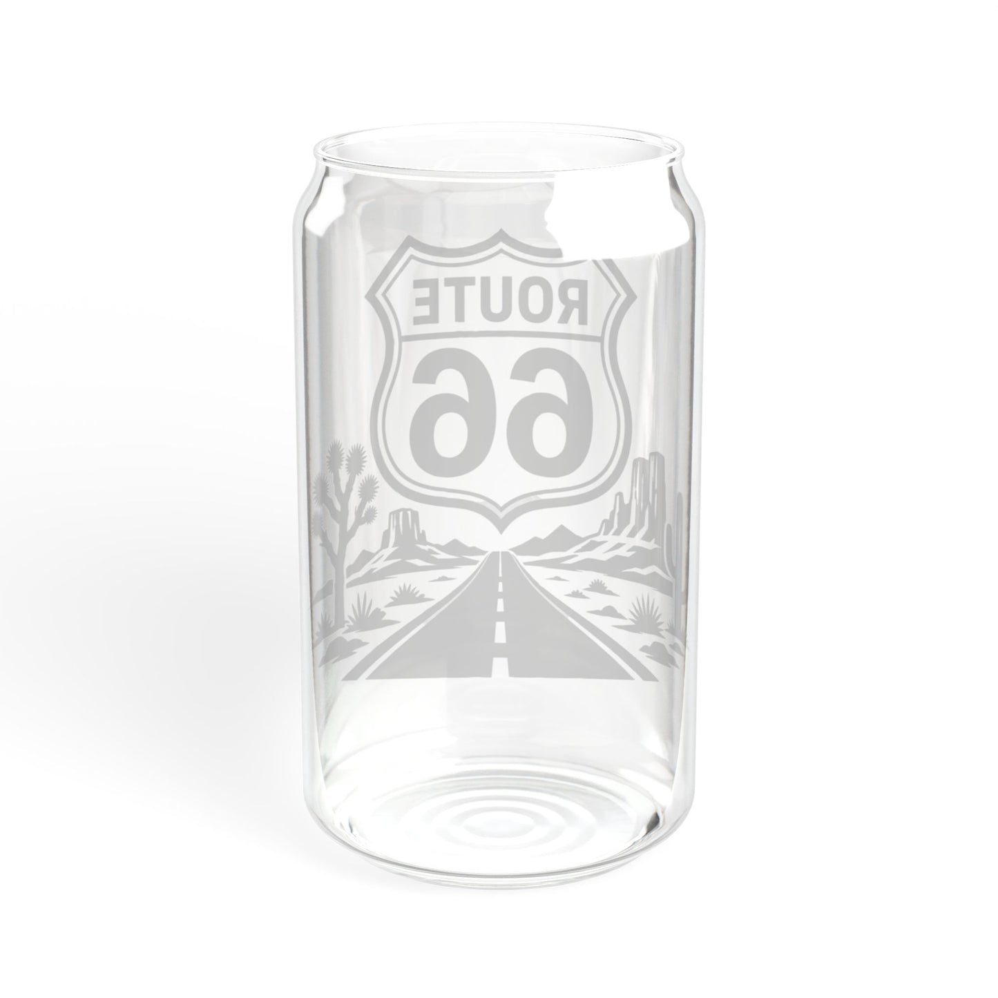 Route 66 Sipper Glass — 16oz Vintage Roadtrip Tumbler with Bamboo Lid