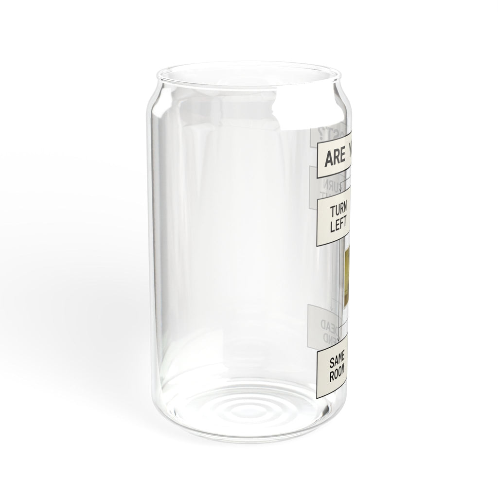 Are You Lost? Liminal Space Sipper Glass with Bamboo Lid and Straw | Retro Horror Iced Coffee Cup | Analog Horror Glass Can