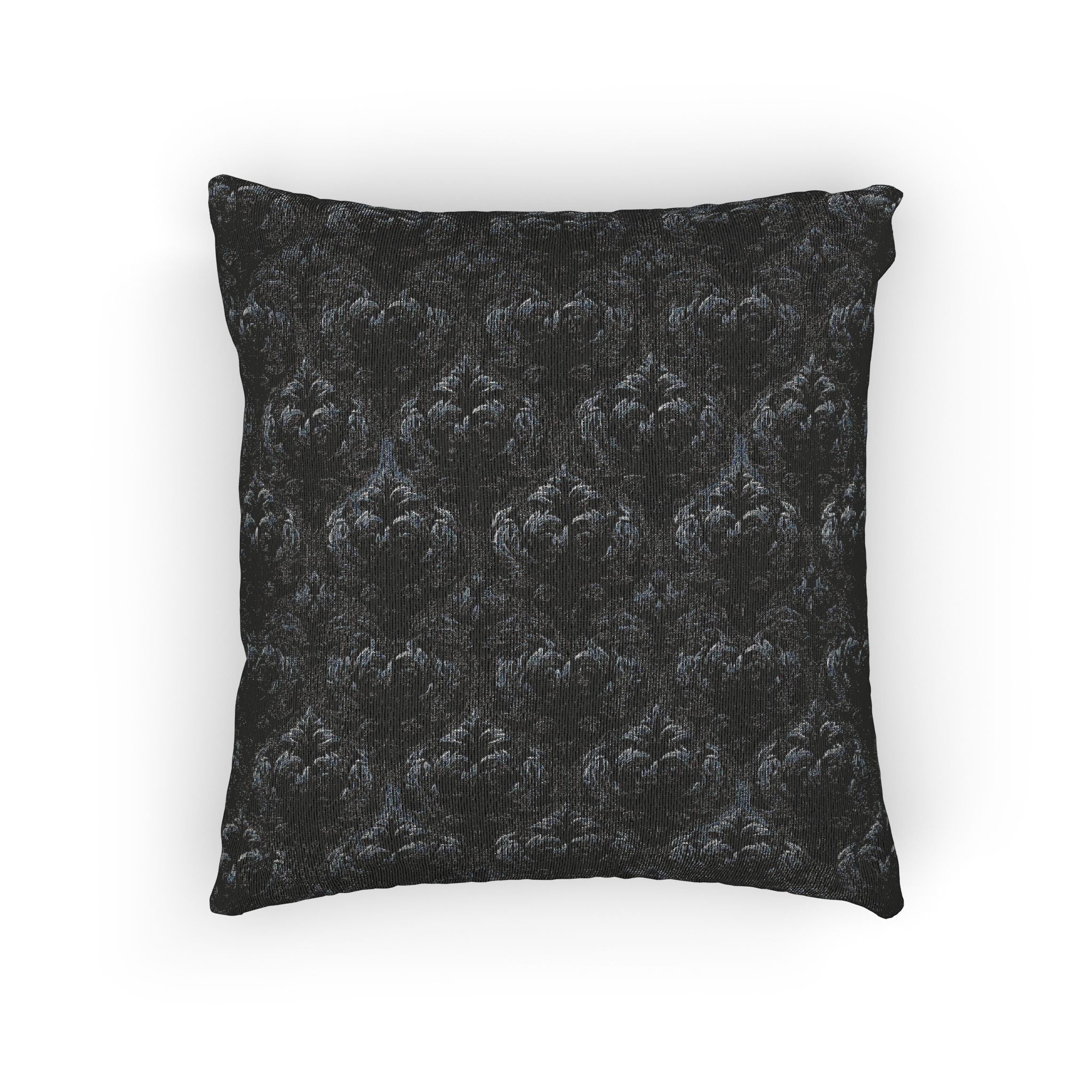 Black Gothic Damask Woven Pillow| Dark Academia Throw Pillow | Victorian Gothic Home Decor | Gothic Couch Pillow | Luxury Cotton Throw