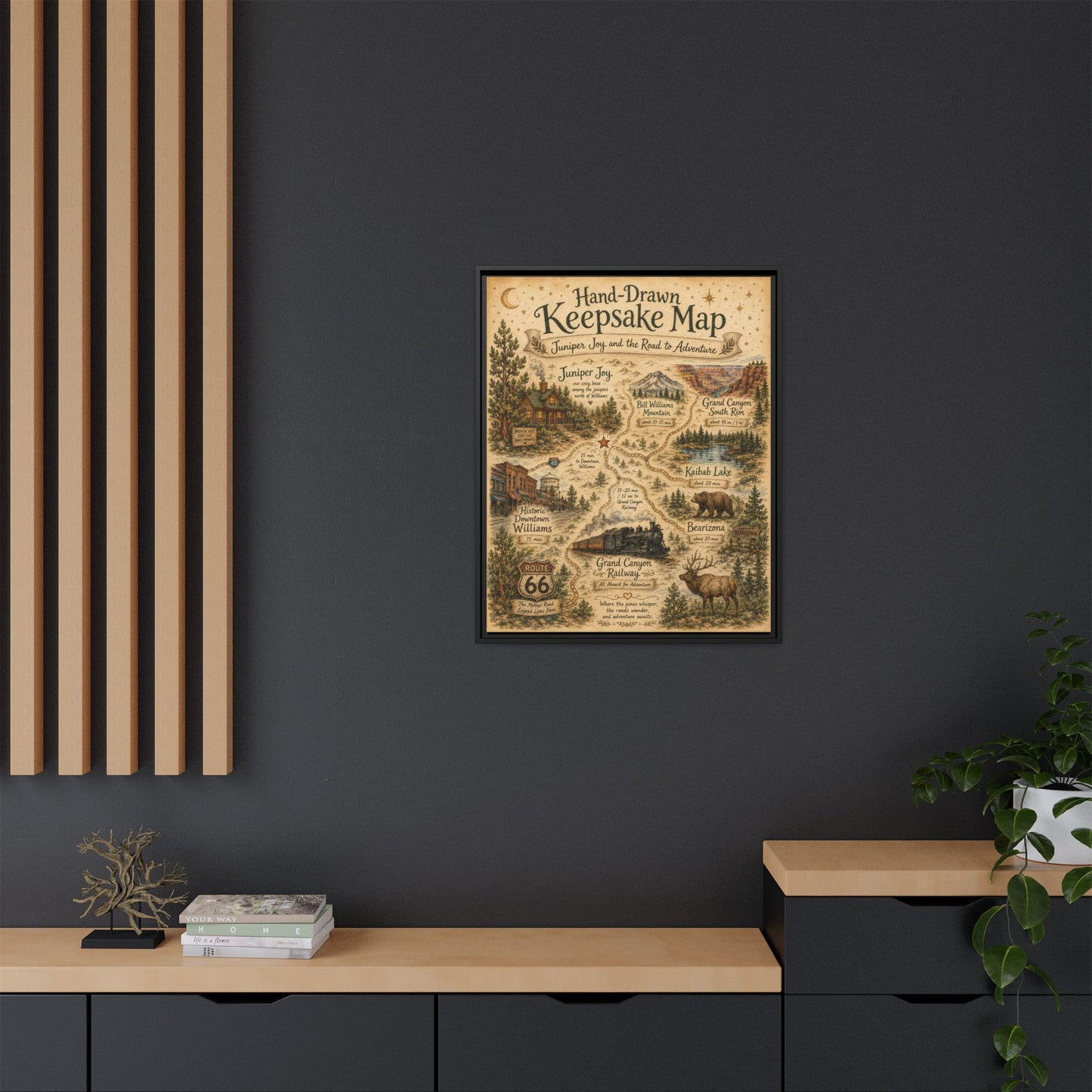 Framed Keepsake Map Matte Canvas Print