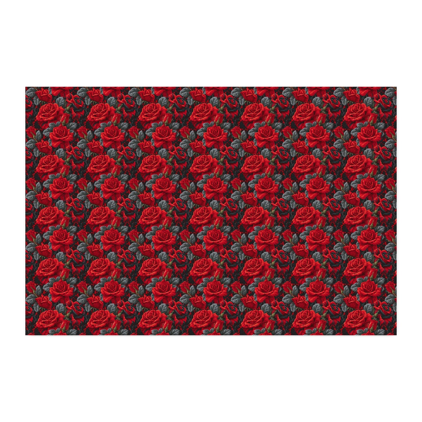 Red Rose Floral Cotton Fabric by the Yard – Combed Cotton Prima