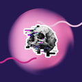 Glitched Skull Bubble-free stickers
