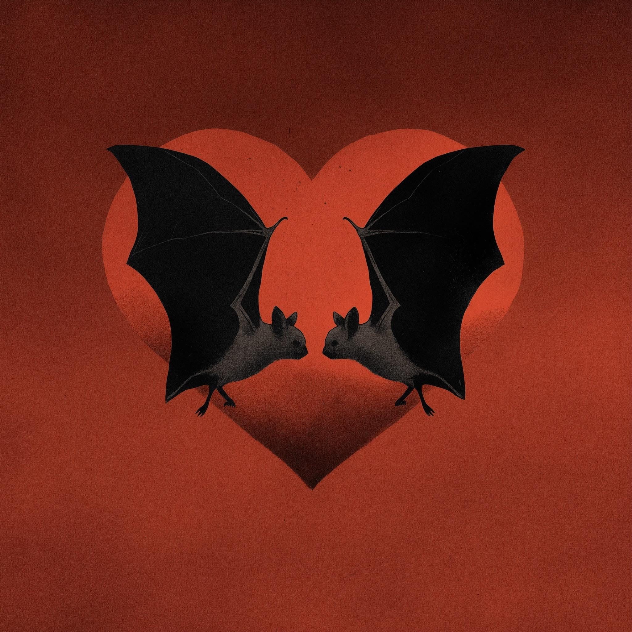 Midnight Echo Tee – Bat Heart Design