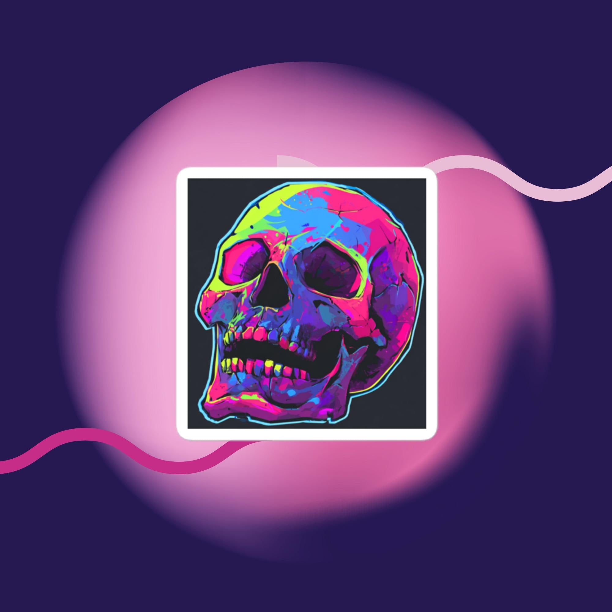 Neon Skull Bubble-free stickers