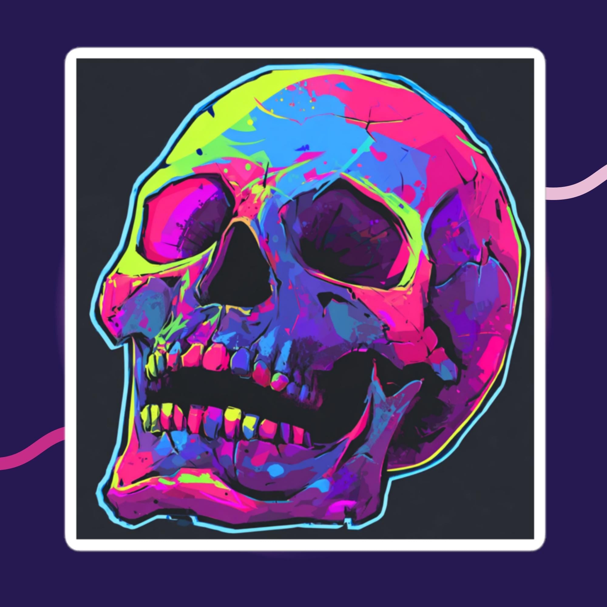 Neon Skull Bubble-free stickers