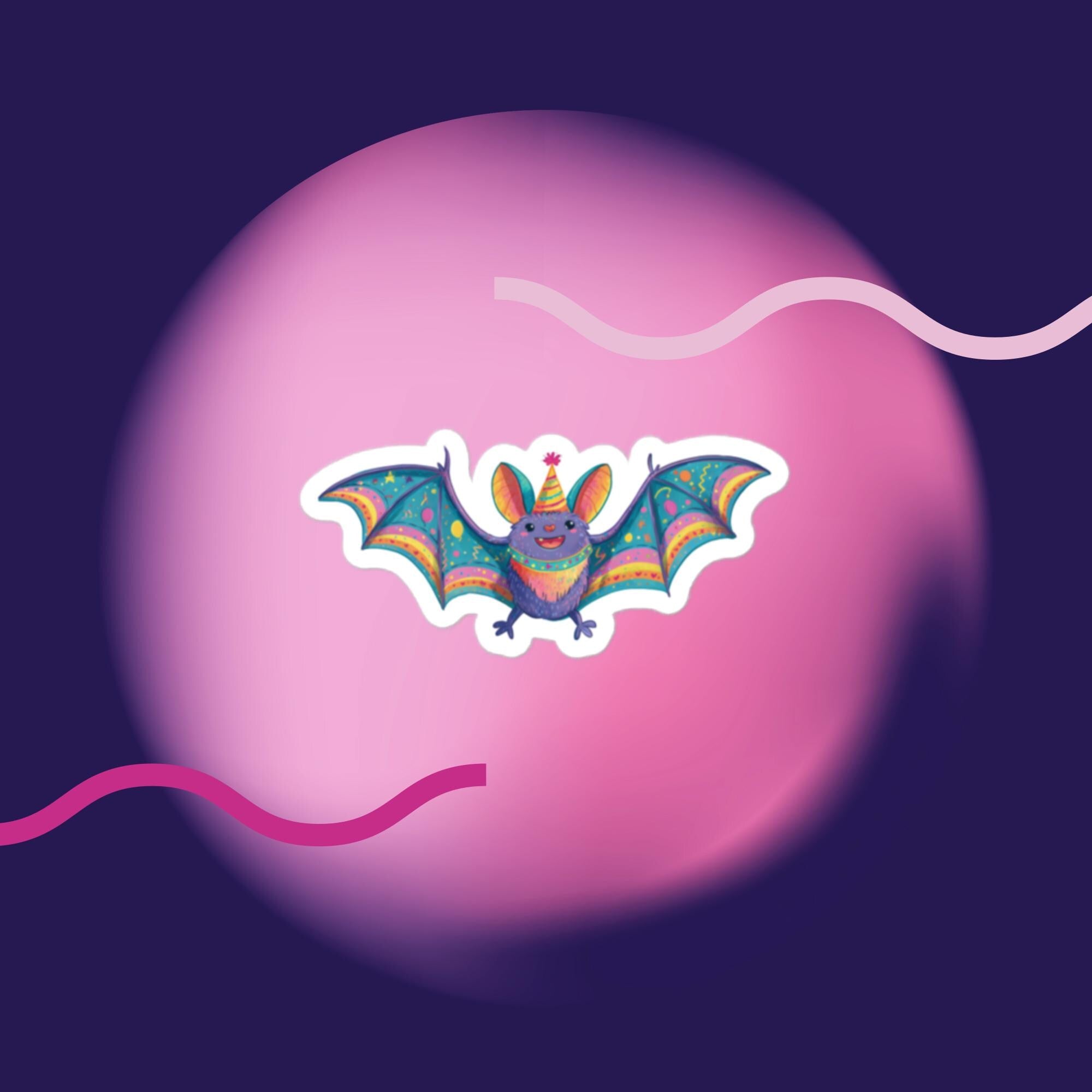Bingo the Birthday Bat Sticker - Mini Batty Birthday Collection