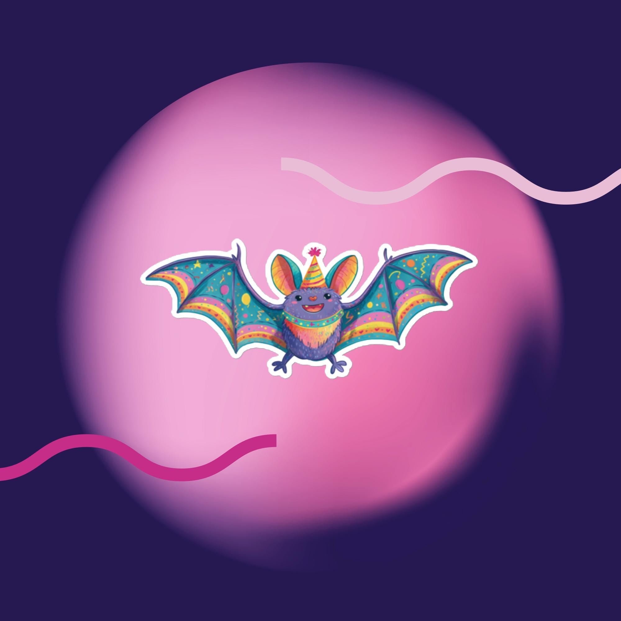Bingo the Birthday Bat Sticker - Mini Batty Birthday Collection