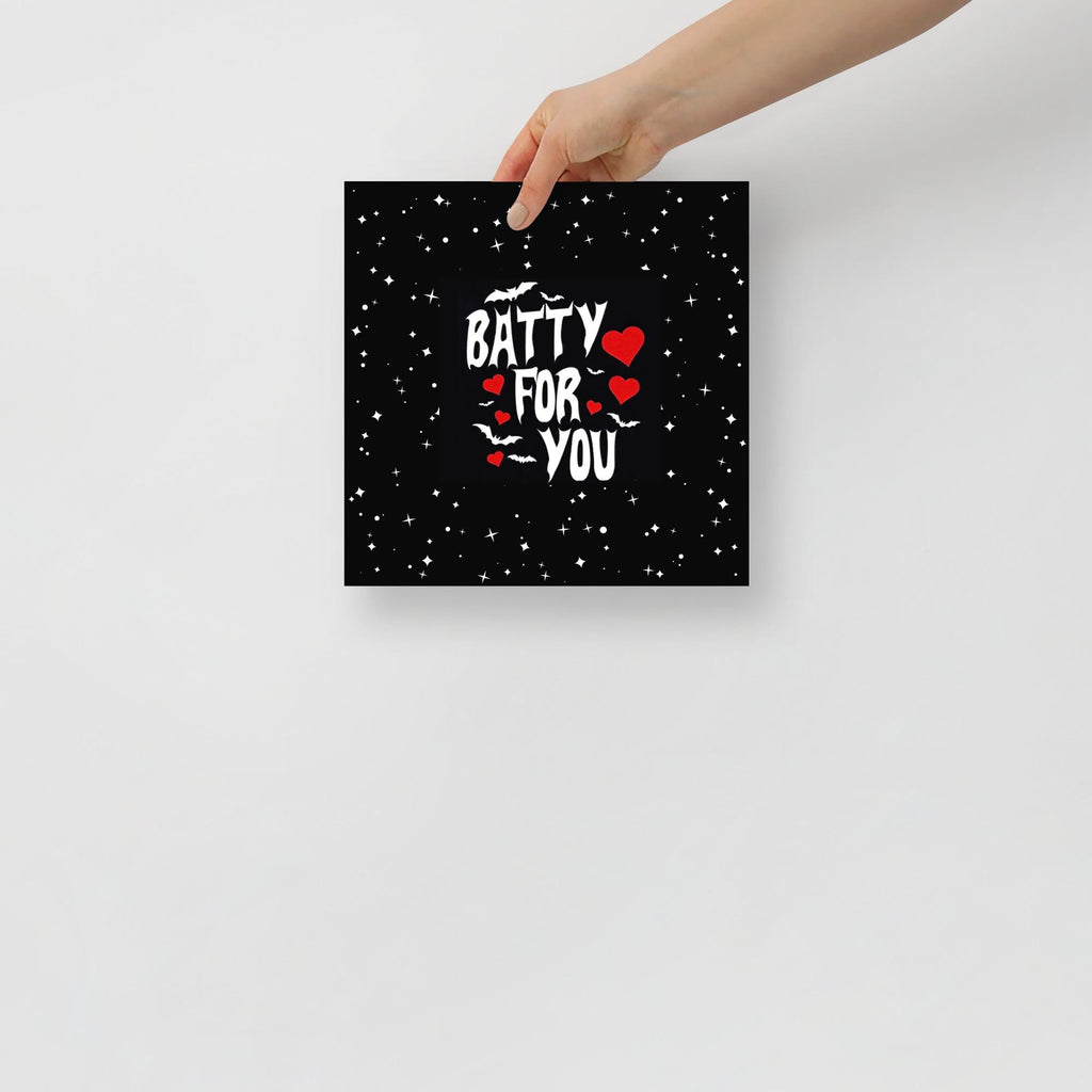 Batty For You Gothic Poster | Valentine Wall Art | Bat Lover Gift | Spooky Cute Decor | Gothic Romance Print | Halloween Decor