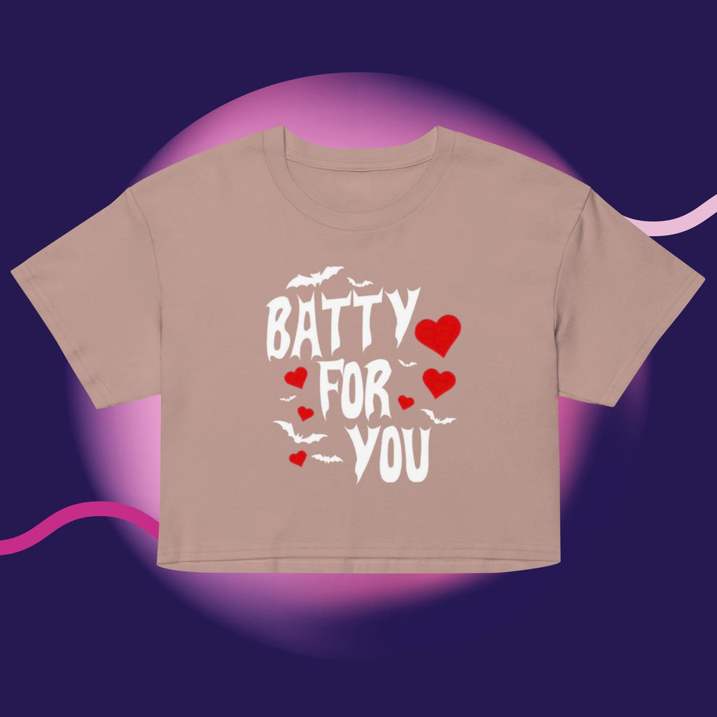 Batty For You Crop Top | Gothic Crop Tee | Bat Lover Shirt | Halloween Crop Top | Spooky Cute Apparel | Alternative Fashion