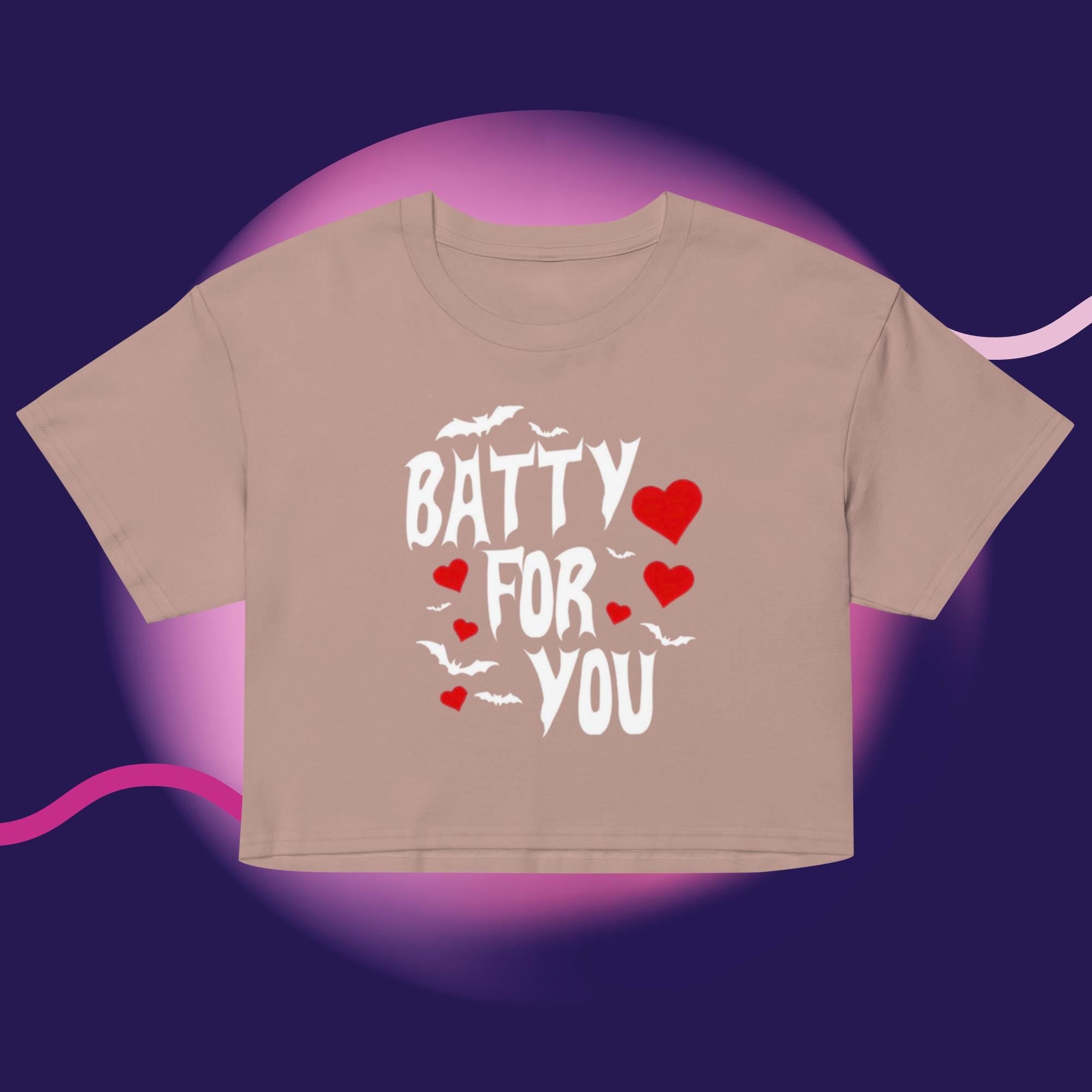 Batty For You Crop Top | Gothic Crop Tee | Bat Lover Shirt | Halloween Crop Top | Spooky Cute Apparel | Alternative Fashion