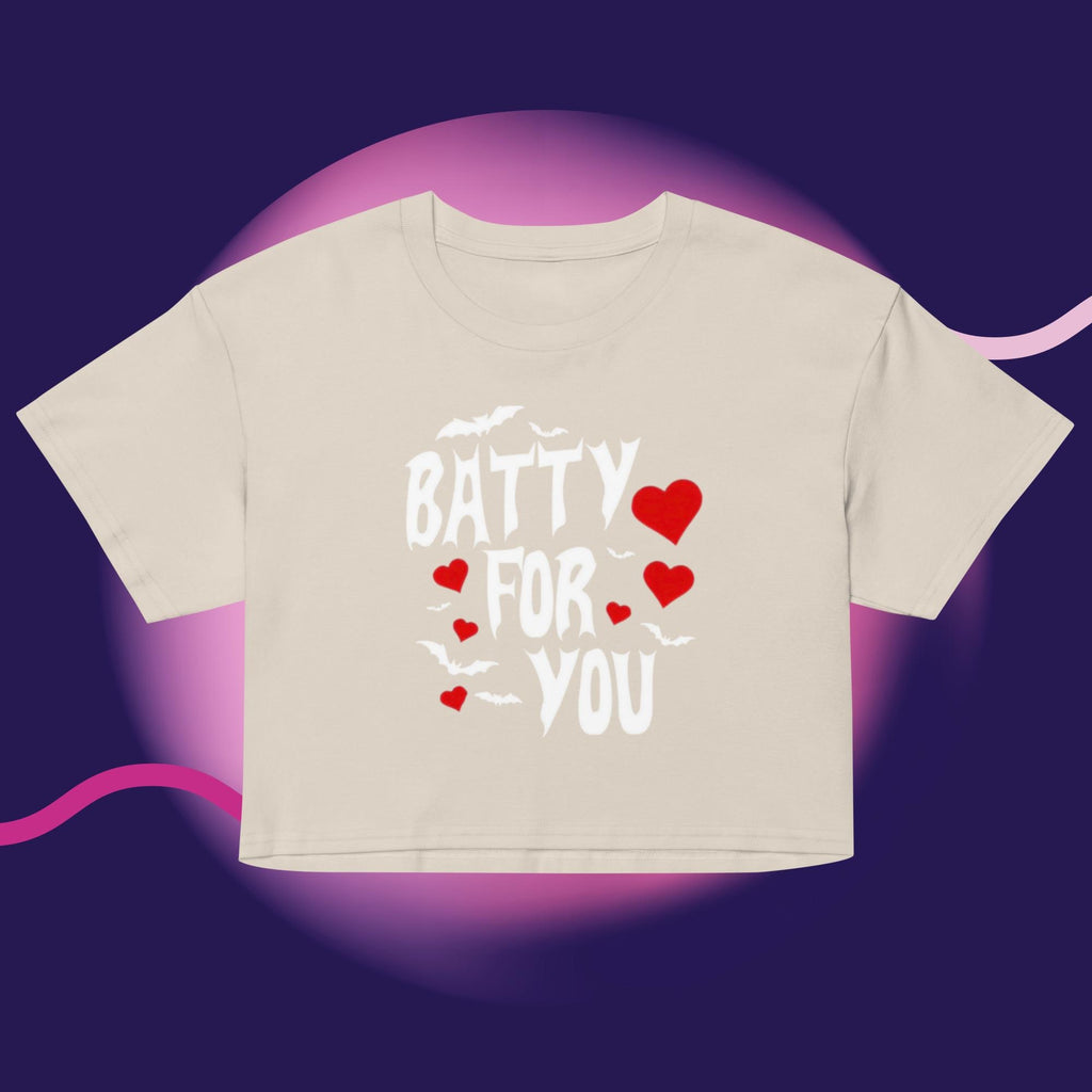 Batty For You Crop Top | Gothic Crop Tee | Bat Lover Shirt | Halloween Crop Top | Spooky Cute Apparel | Alternative Fashion