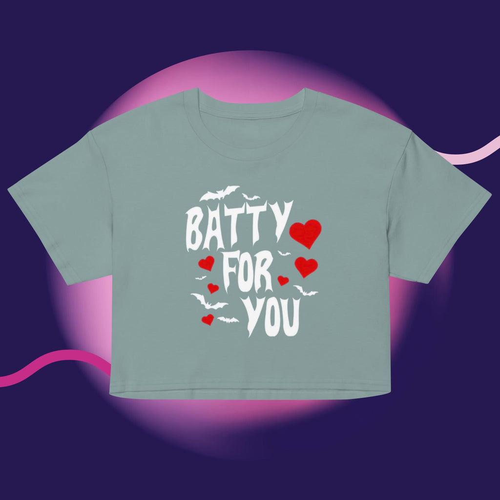 Batty For You Crop Top | Gothic Crop Tee | Bat Lover Shirt | Halloween Crop Top | Spooky Cute Apparel | Alternative Fashion