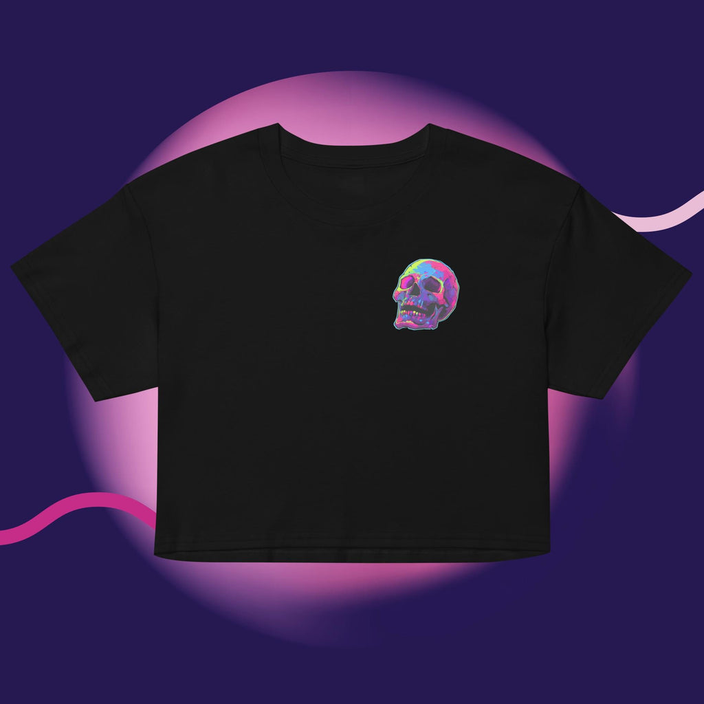 Neon Skull Crop Top – Digital Decay Collection