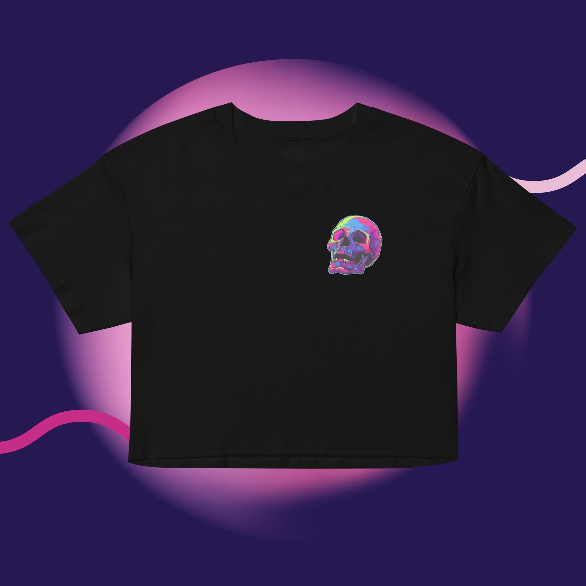 Neon Skull Crop Top – Digital Decay Collection