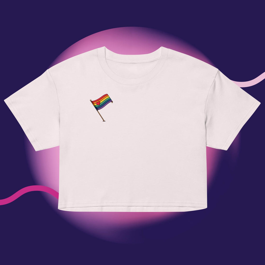 Rainbow Pride Flag Crop Top | LGBTQ Crop Tee | Gay Pride Shirt | Cute Pride Apparel | Rainbow Heart Top | LGBTQ Gift