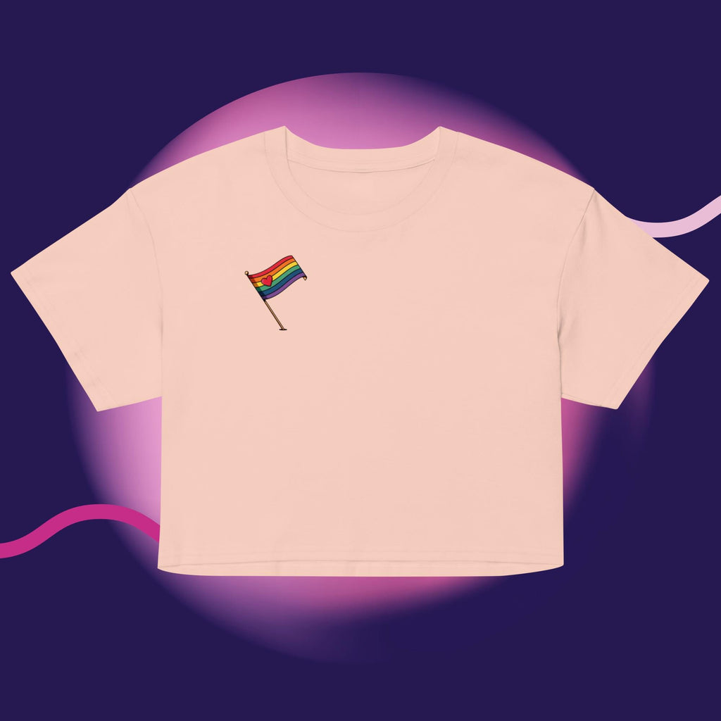 Rainbow Pride Flag Crop Top | LGBTQ Crop Tee | Gay Pride Shirt | Cute Pride Apparel | Rainbow Heart Top | LGBTQ Gift