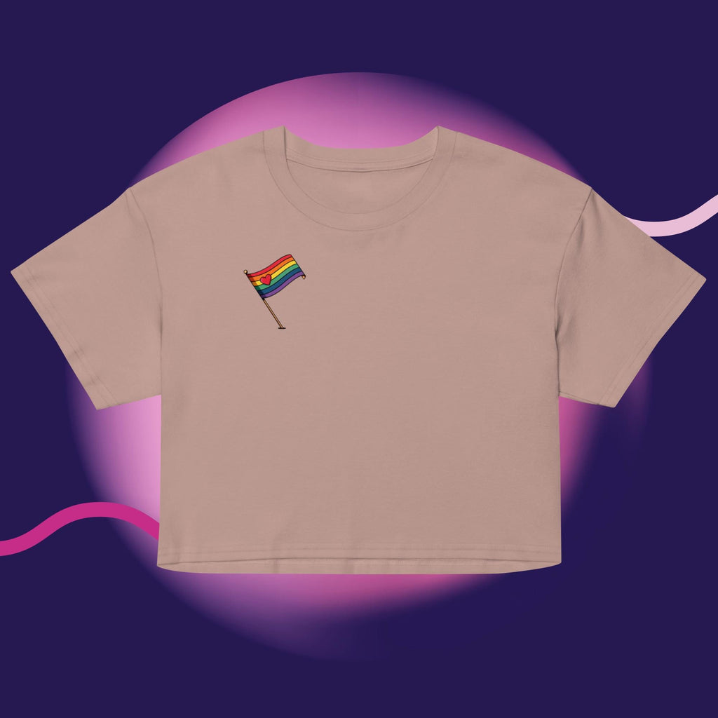 Rainbow Pride Flag Crop Top | LGBTQ Crop Tee | Gay Pride Shirt | Cute Pride Apparel | Rainbow Heart Top | LGBTQ Gift