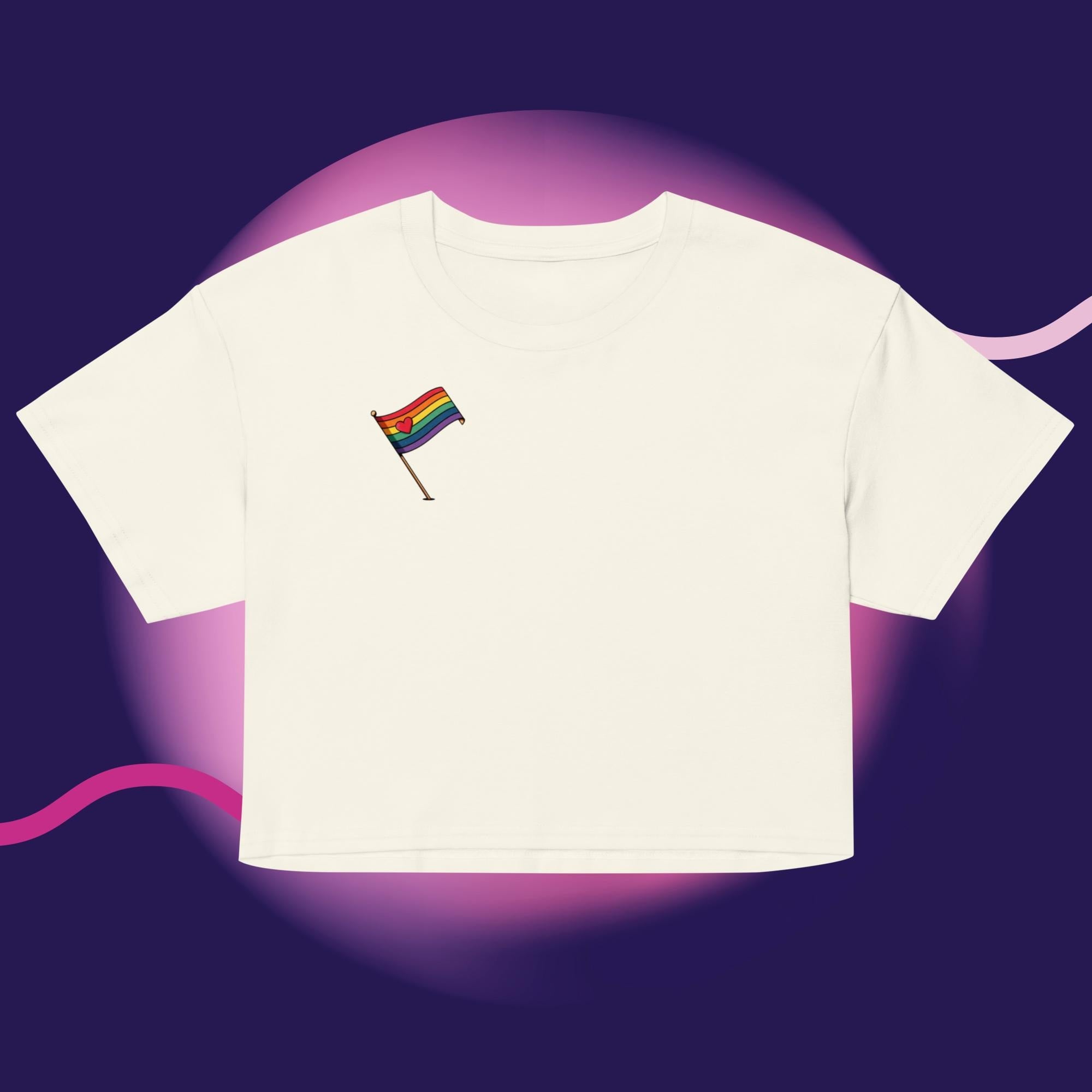Rainbow Pride Flag Crop Top | LGBTQ Crop Tee | Gay Pride Shirt | Cute Pride Apparel | Rainbow Heart Top | LGBTQ Gift