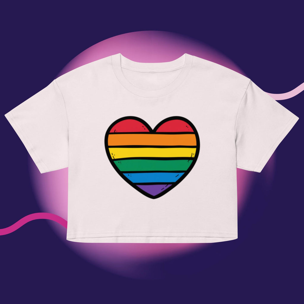 Rainbow Heart Crop Top | LGBTQ Pride Shirt | Gay Pride Crop Tee | Queer Fashion | Rainbow Heart Shirt | Pride Month Top