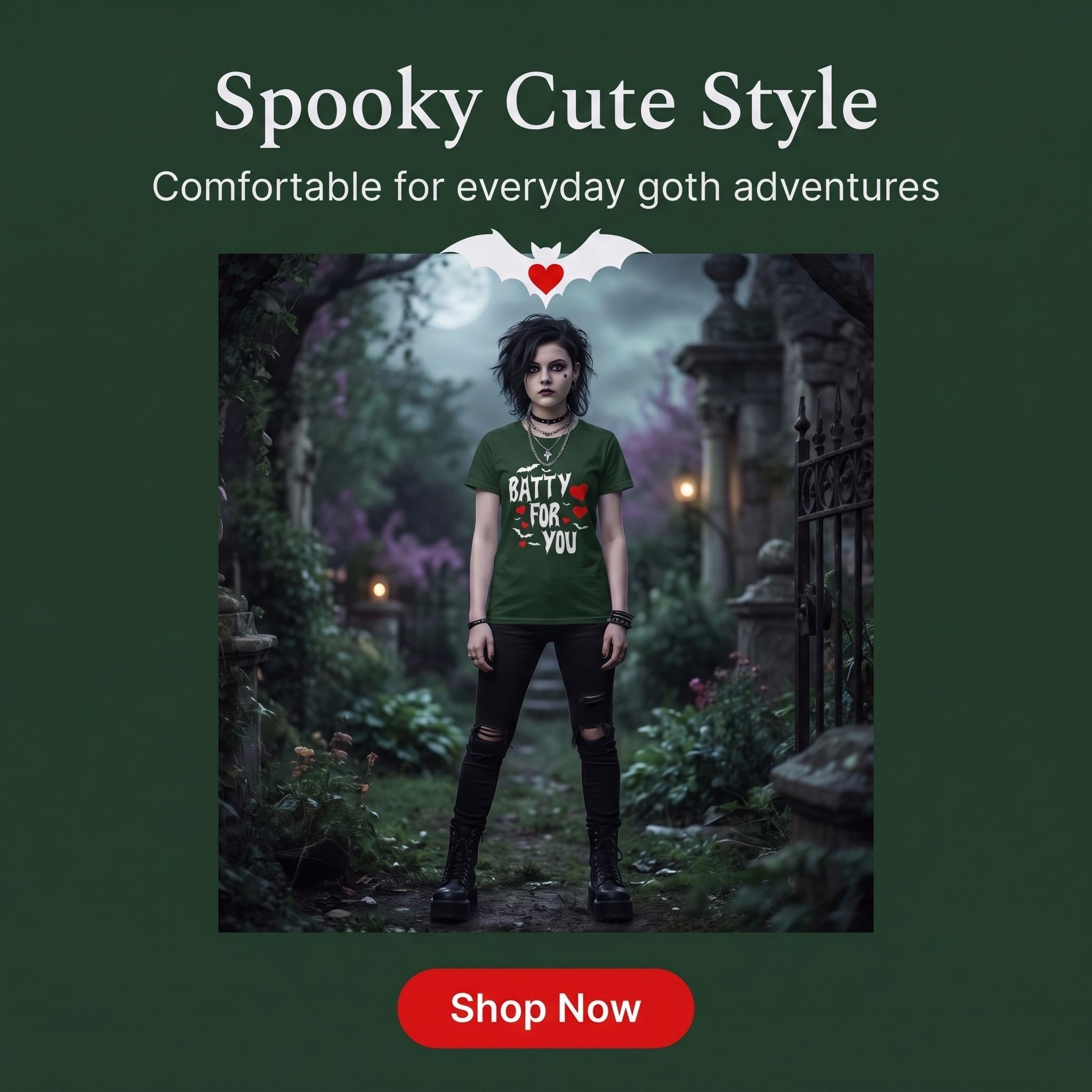 Batty For You Youth T-Shirt | Kids Bat Shirt | Halloween Tee | Gothic Kids Apparel | Spooky Cute Shirt | Bat Lover Gift