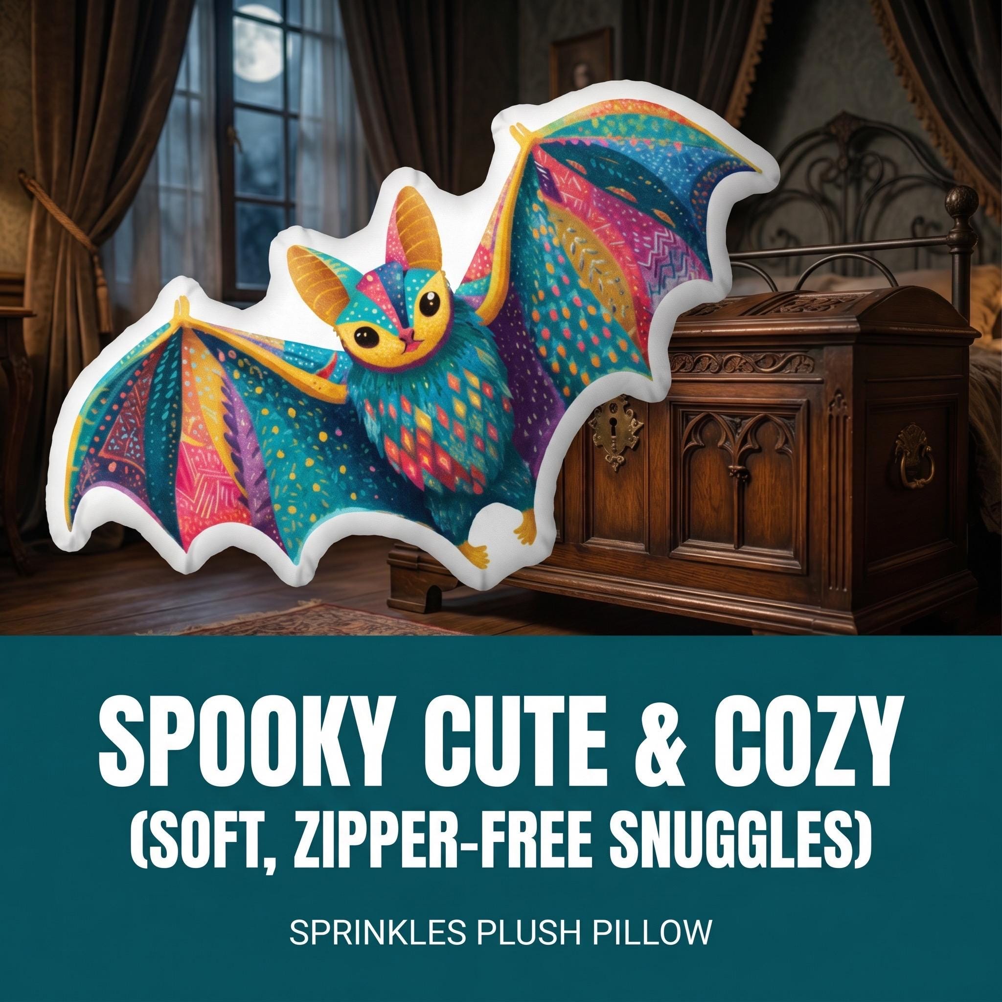 Sprinkles Plush Pillow – Mini Batty Birthday Collection
