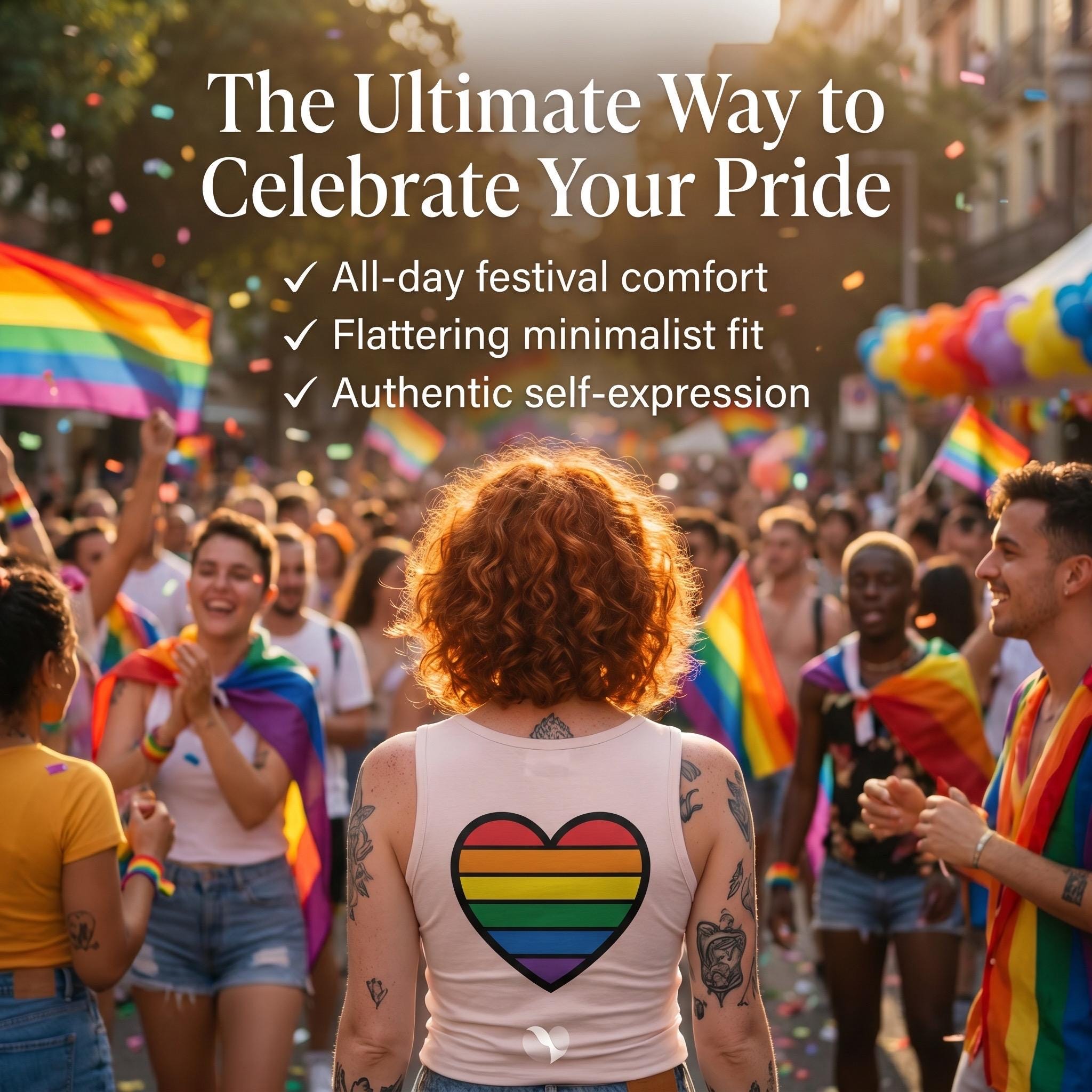 Rainbow Heart Crop Tank Top | LGBTQ Pride Crop Top | Gay Pride Shirt | Queer Fashion | Rainbow Heart Tank | Pride Month Clothing